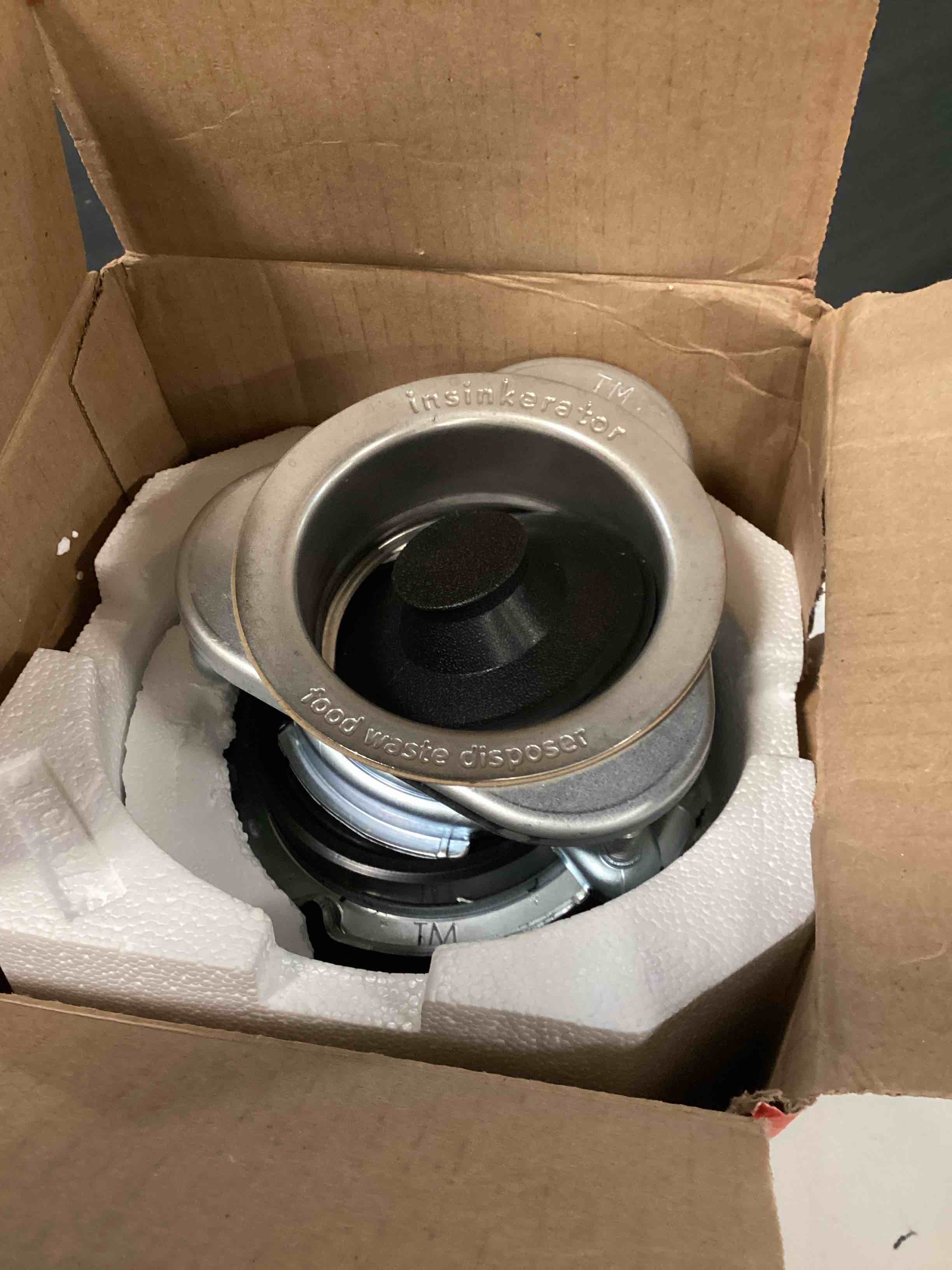 Condition photo showing As Is for insinkerator badger 5xl garbage disposal, 1/2 hp, made in usa, standard series