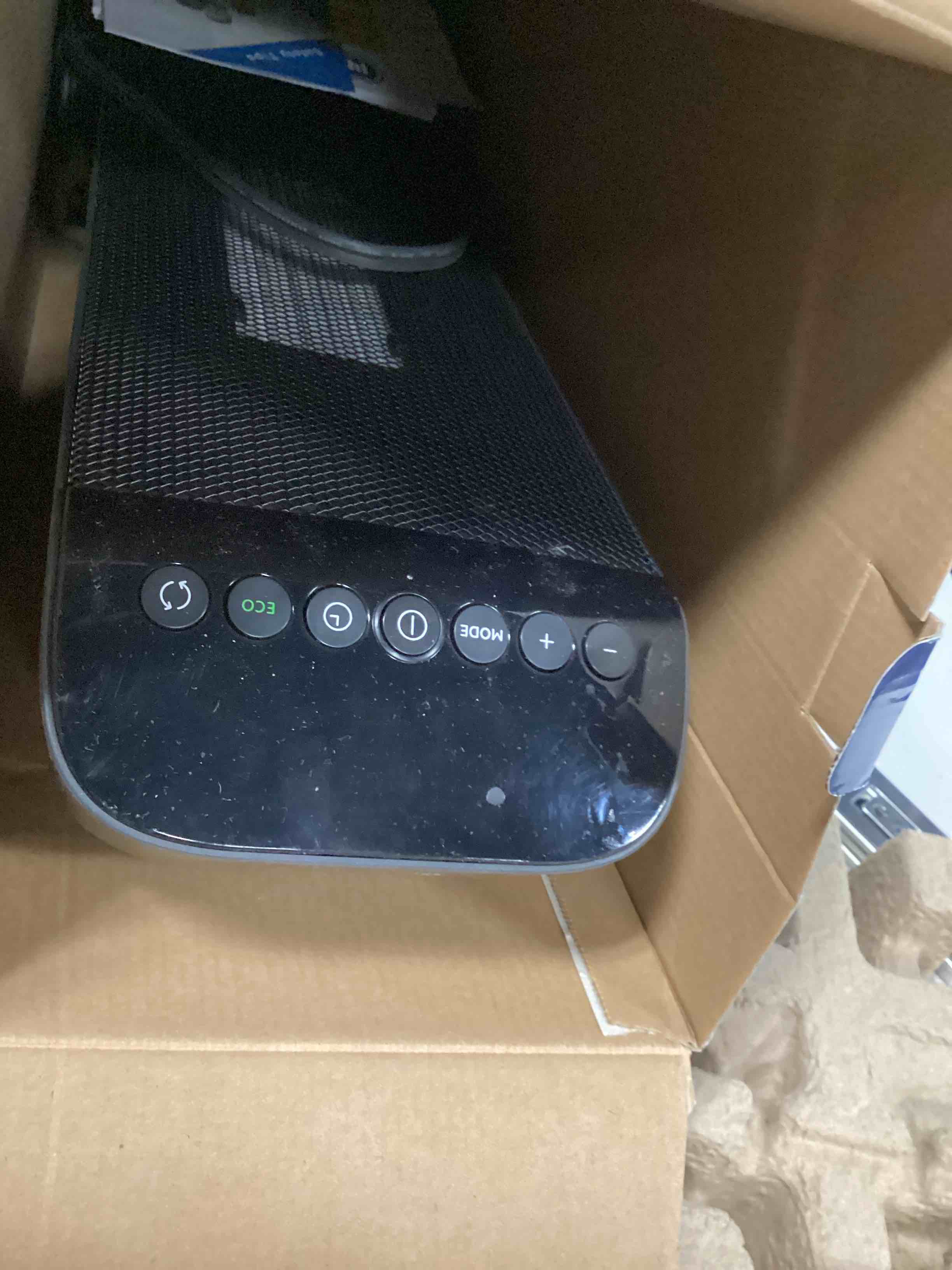 Condition photo showing As Is for delonghi ceramic heater utilitech 3-in1 decorative ventilation fan with 