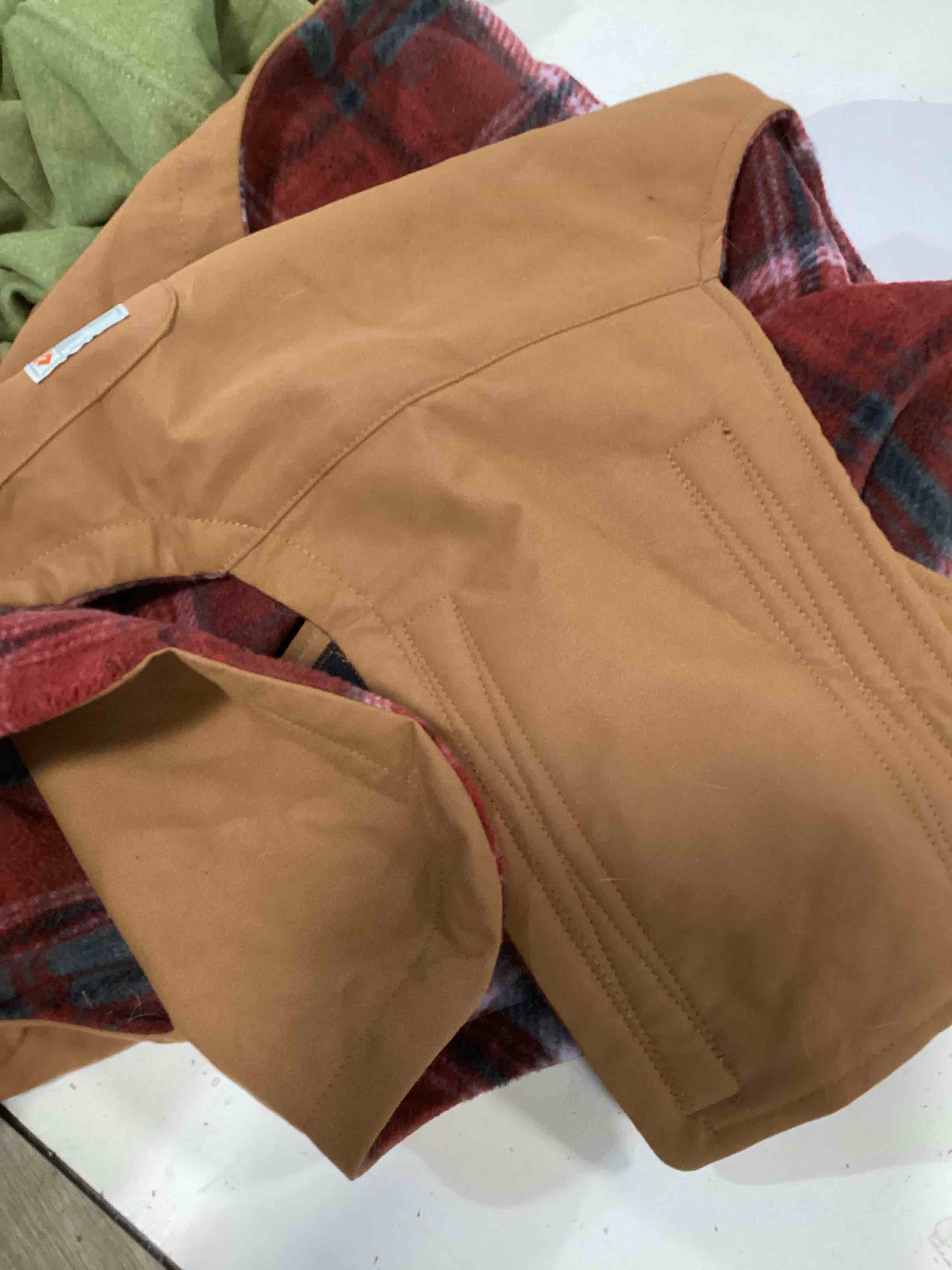 Condition photo showing As Is for brawny canvas coat dog 2 pcs 