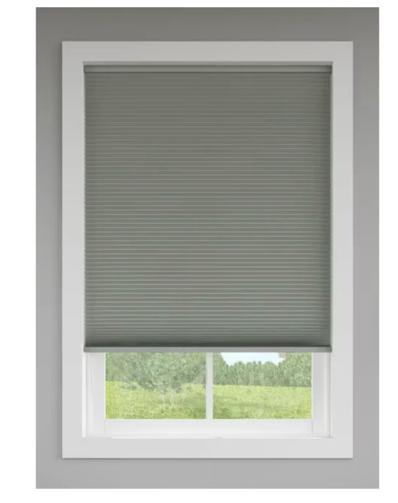levolor 36-in x 72-in graphite blackout cordless cellular shade