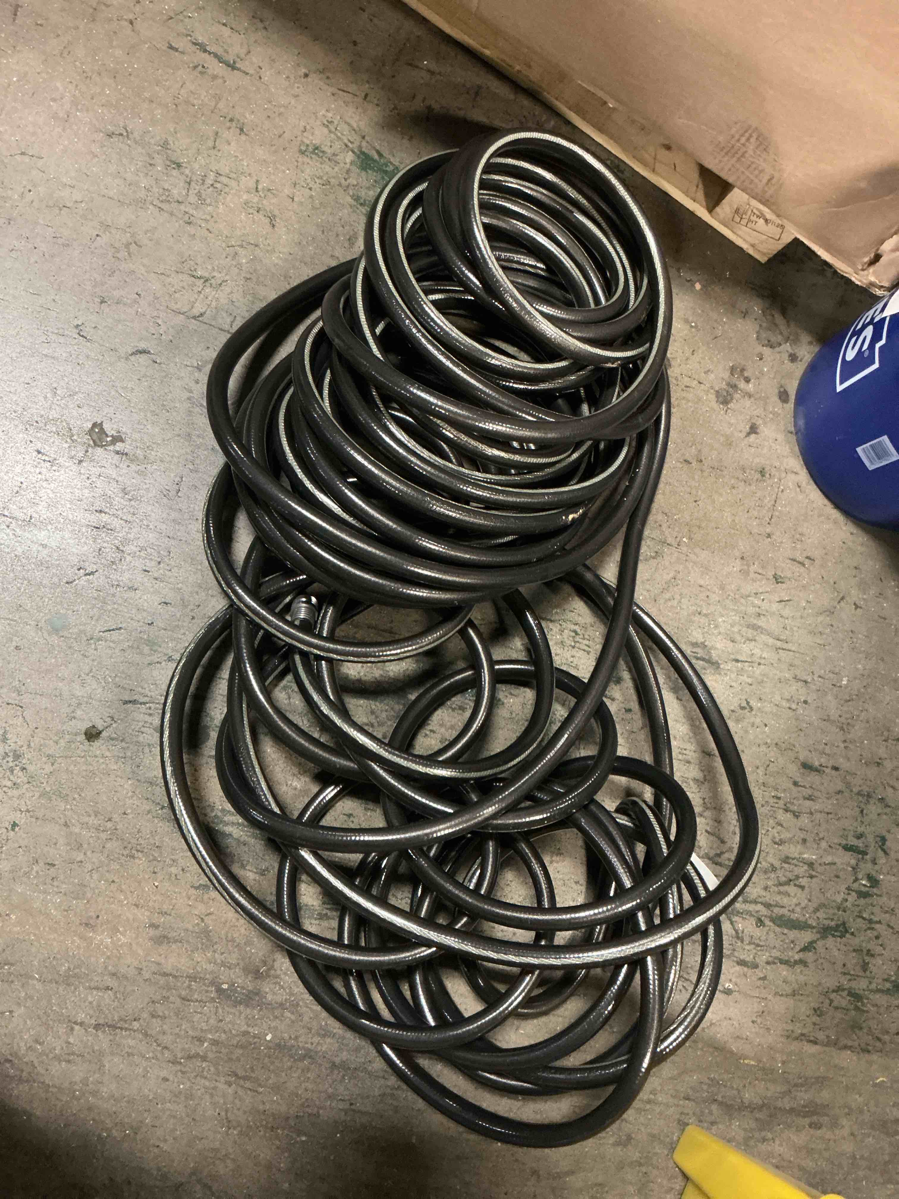 Condition photo showing As Is for neverkink teknor apex 5/8-in x 100-ft heavy -duty kink free vinyl gray coiled hose