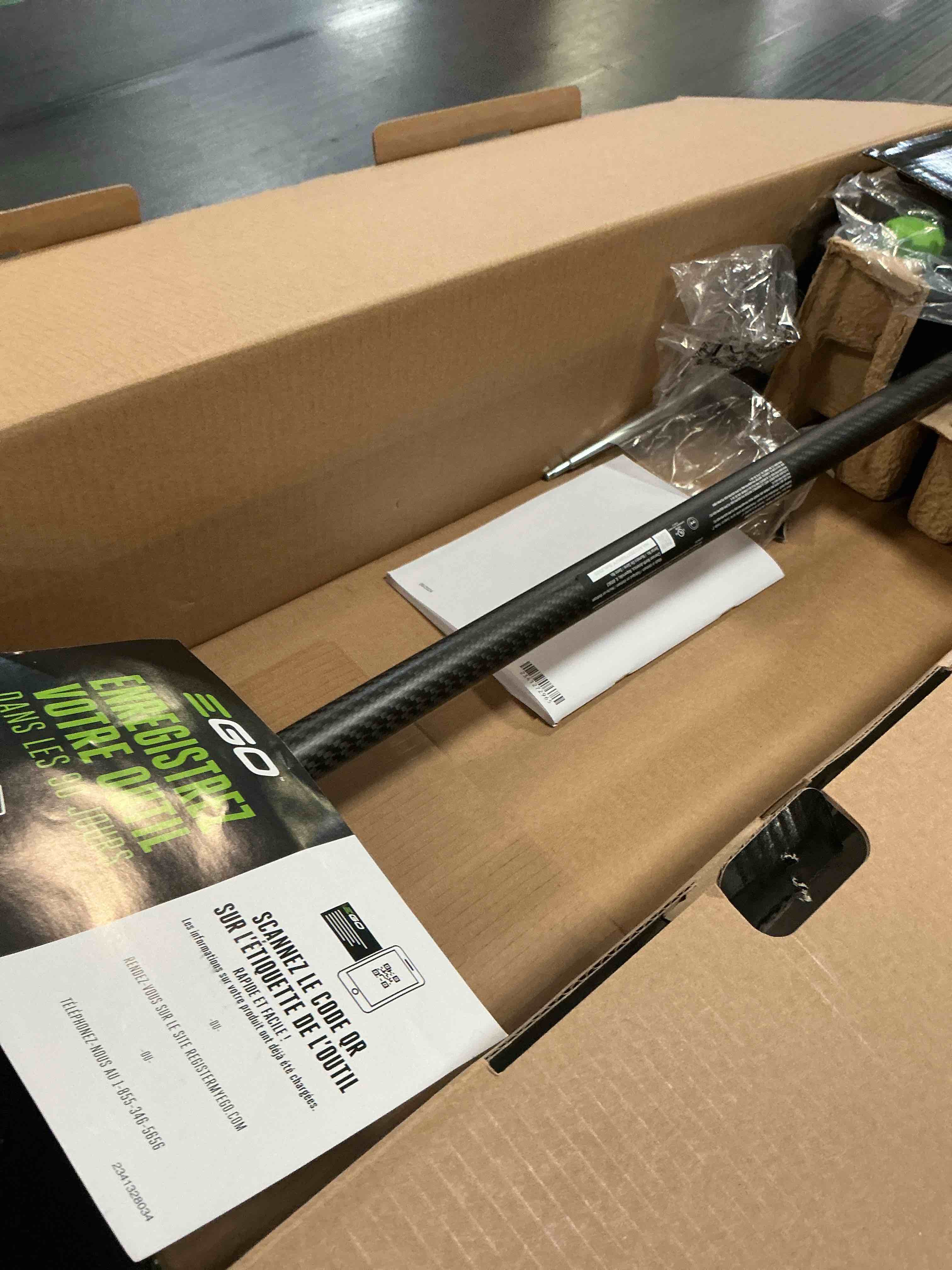 Condition photo showing As Is for ego ea0820 8-inch carbon fiber edger atttachment for ego 56-volt lithium-ion multi head system
