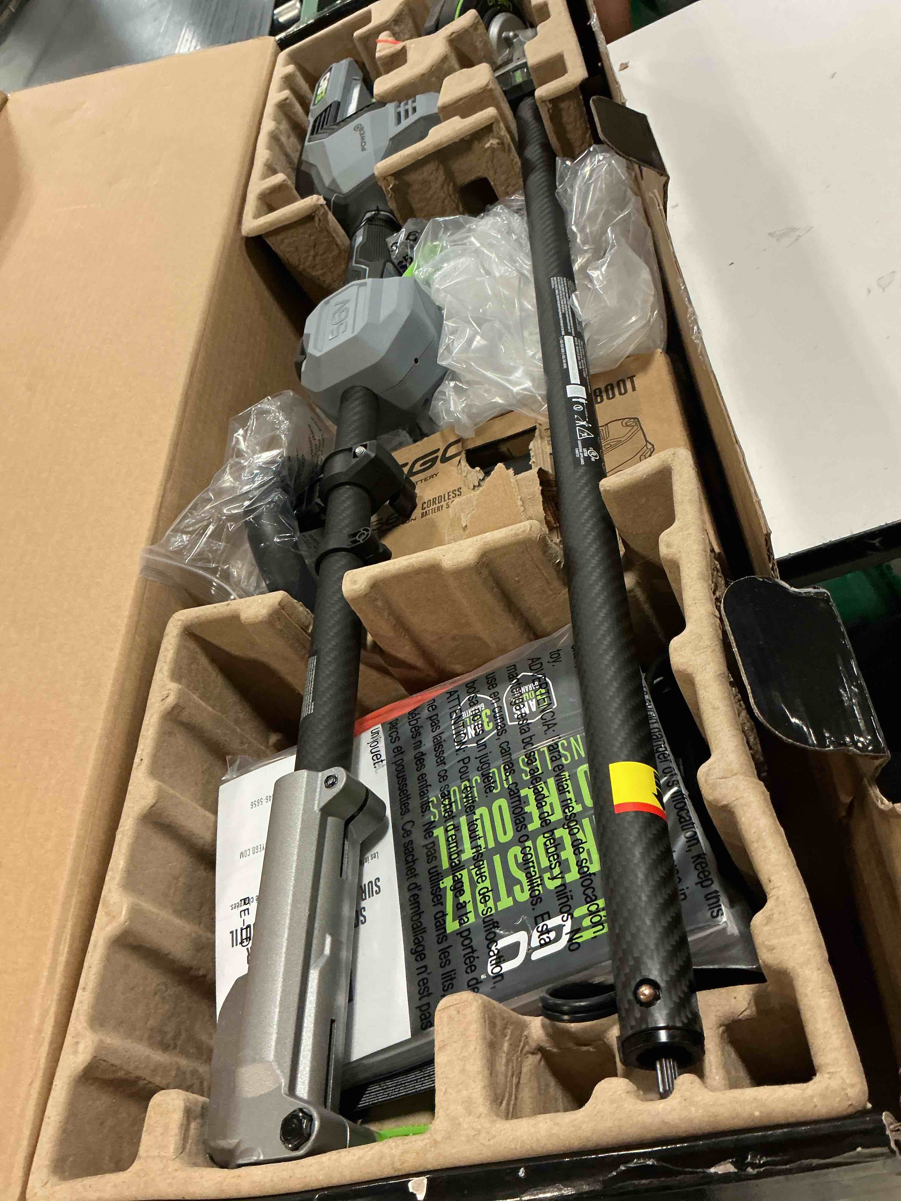 Condition photo showing Good Condition for ego power+ multi-head system with line iq, powerload 56-volt 17-in straight shaft attachment capable battery string trimmer edger conversion capable 5 ah (battery included) (charger