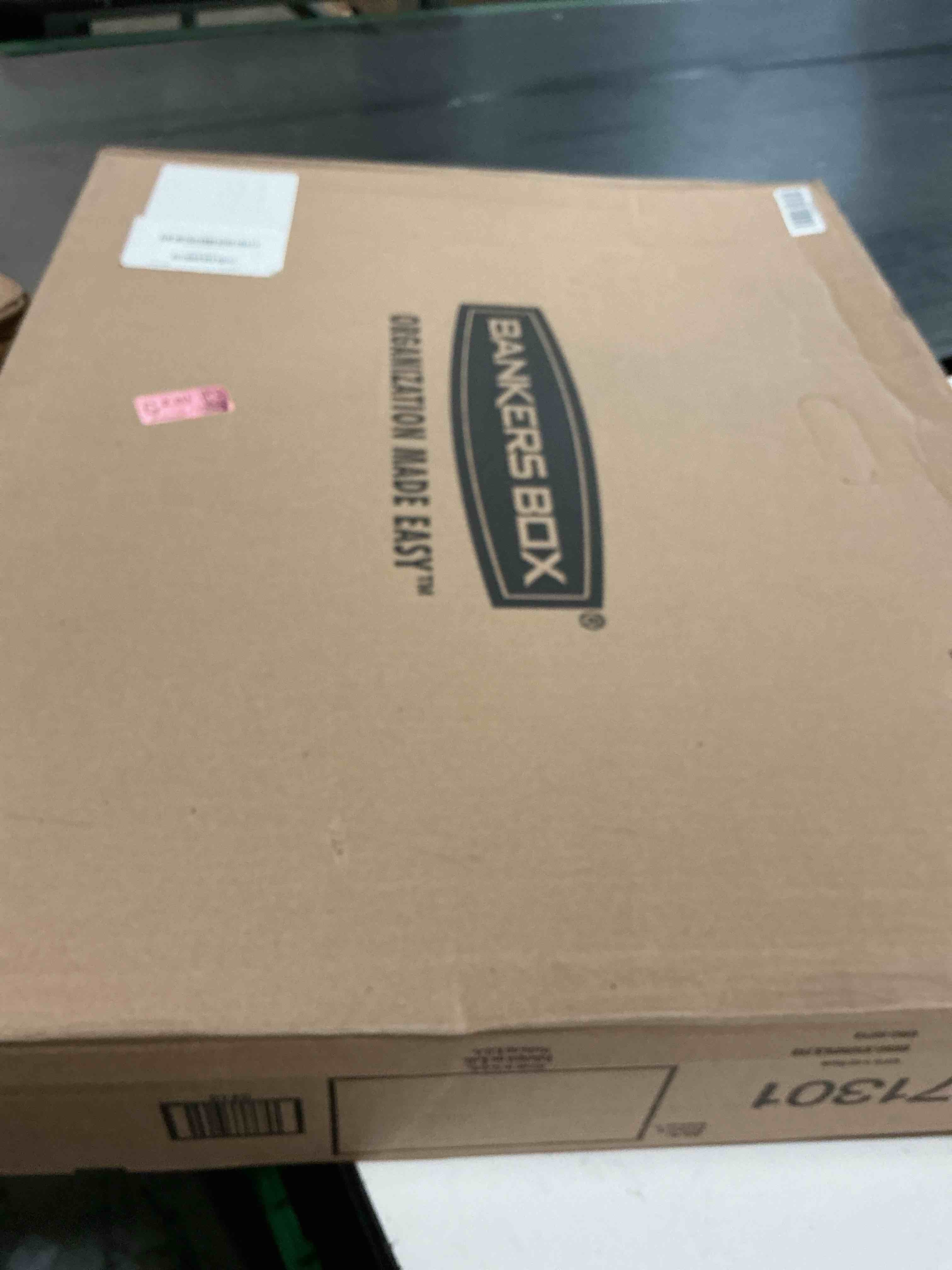 Condition photo showing New/Like New for bankers box 12 pack standard duty file storage boxes, standard assembly, removable lid, letter/legal (0071301)