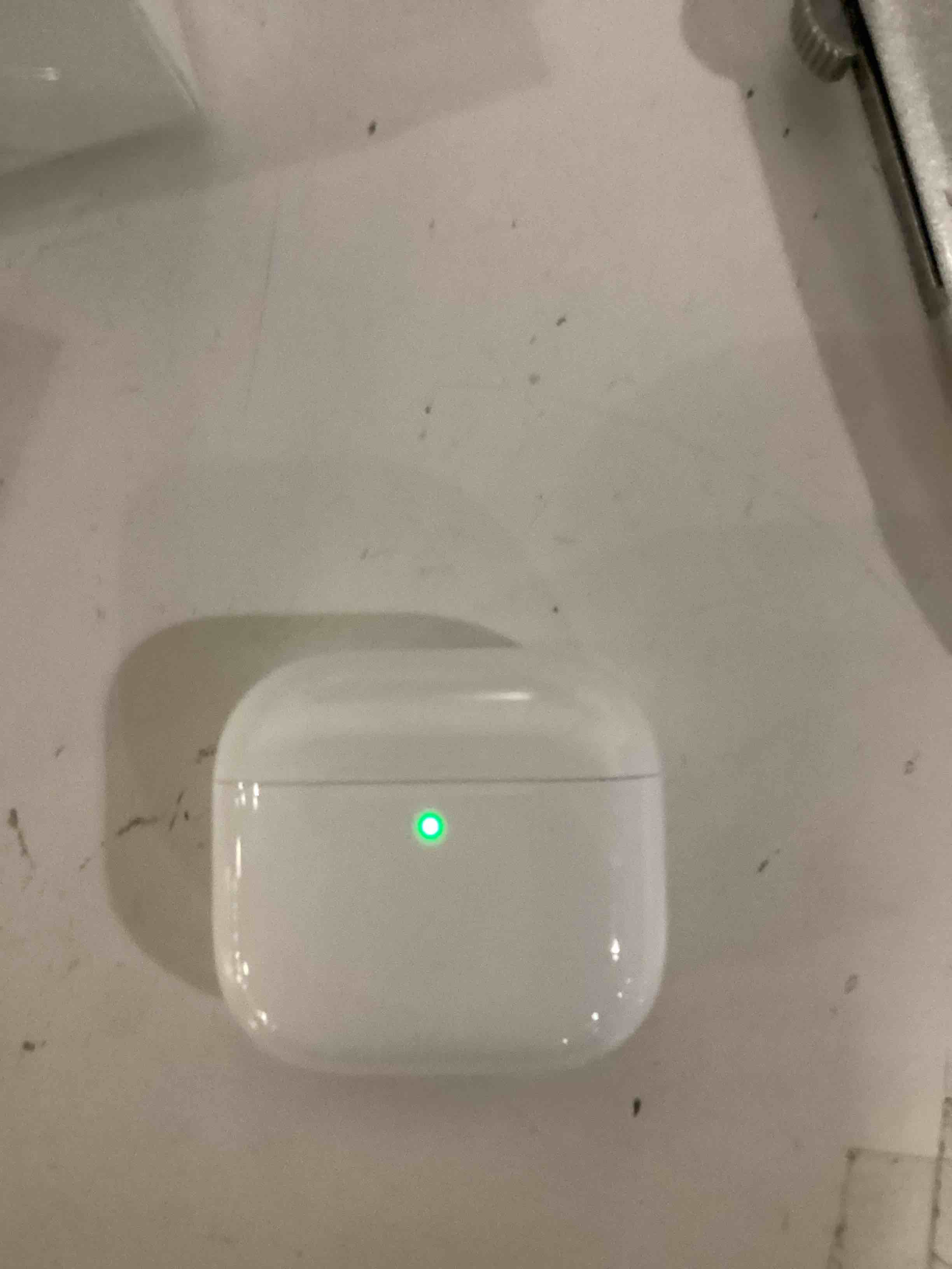 Condition photo showing As Is for (used)apple airpods 4 wireless earbuds, bluetooth headphones, personalized spatial audio, sweat and water resistant, usb-c charging case, h2 chip, up to 30 hours of battery life, effortless setup for iphone without active noise cancellation without applecare+