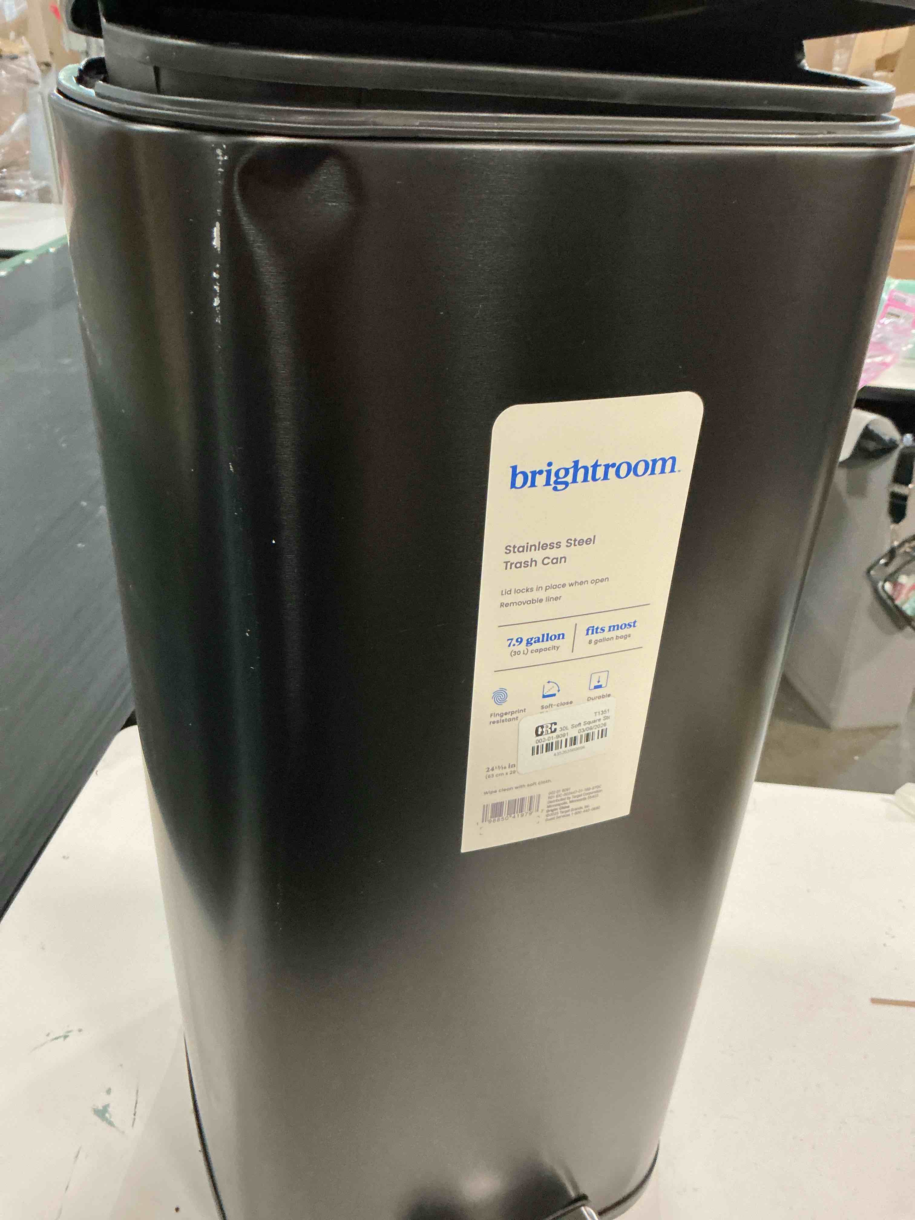 Condition photo showing Good Condition for 30l soft square step trash can black - brightroom™