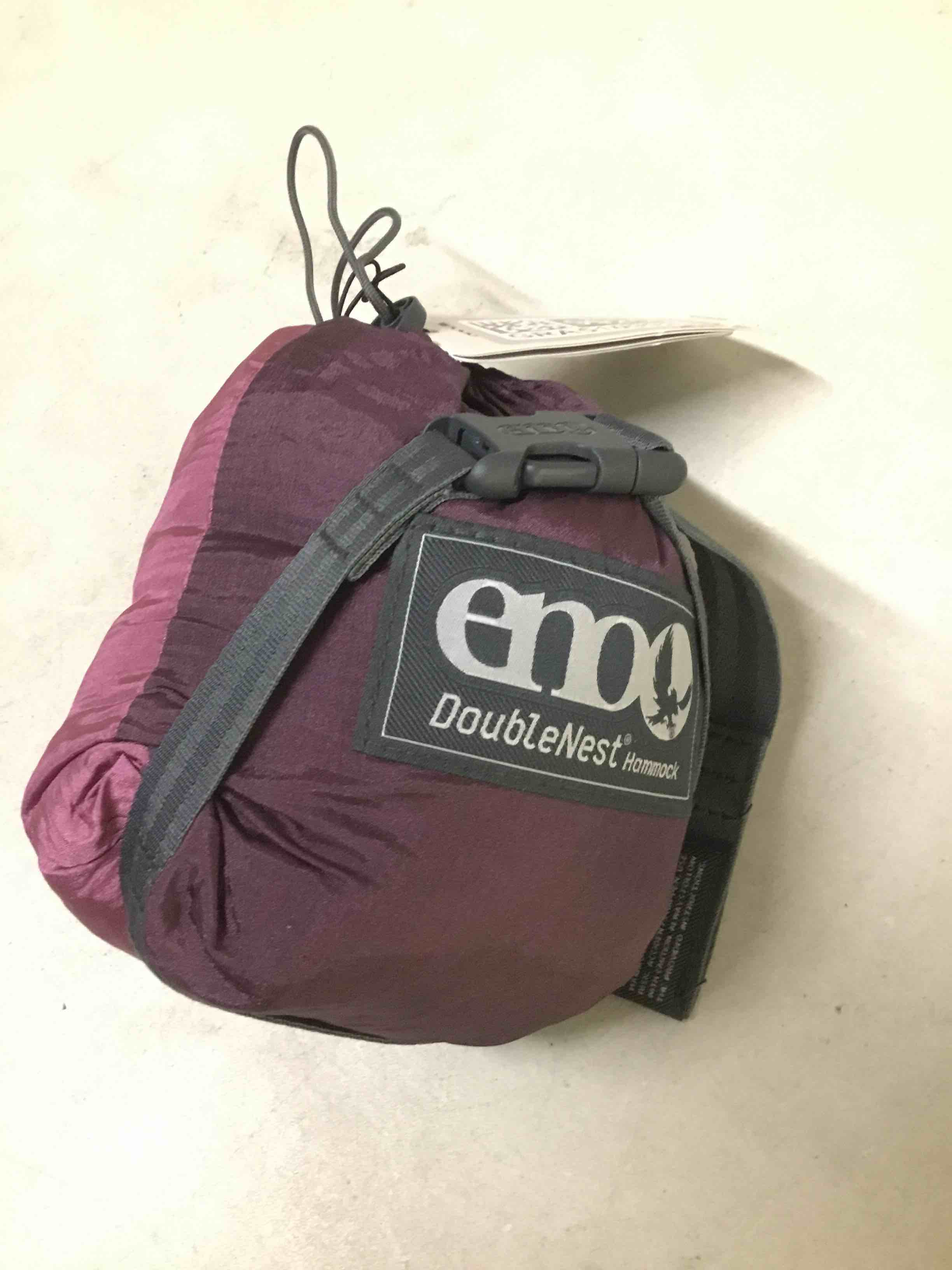 Condition photo showing Good Condition for eno doublenest hammock - lightweight, portable, 1 to 2 person hammock - for camping, hiking, backpacking, travel, a festival, or the beach - plum/berry