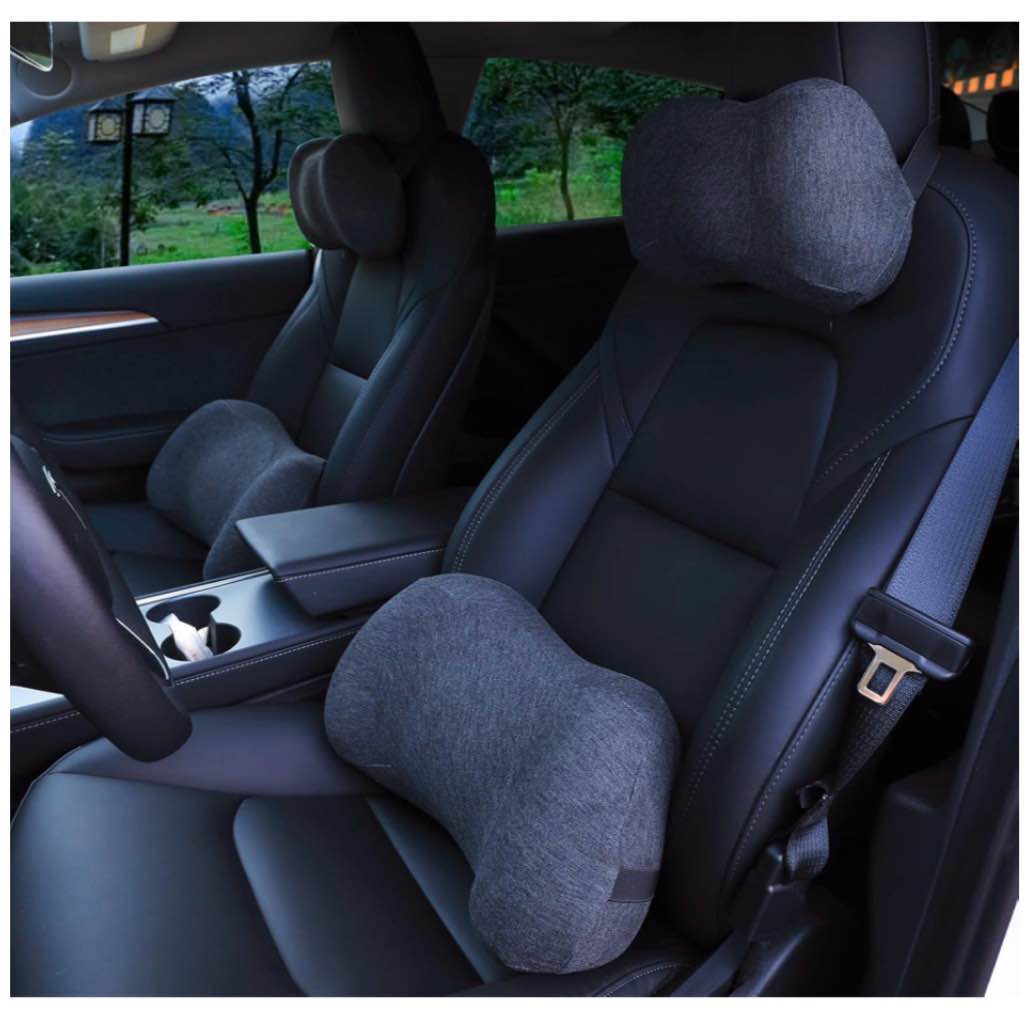 lumbar support pillow for car?car neck pillow kit, memory foam ergonomic car headrest and lumbar support for driving fatigue relief, comfort and support your neck and back