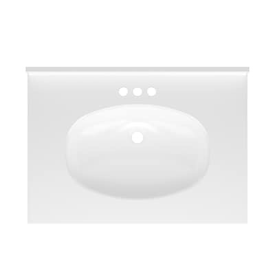 100+ bought last week project source 31-in x 22-in white cultured marble single sink 4-in centerset faucet mount bathroom