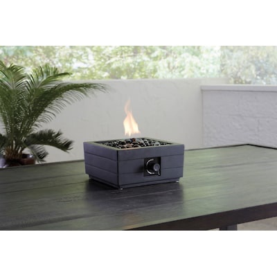 allen + roth 10-in w 10000 maximum btus steel square portable liquid propane fire pit
