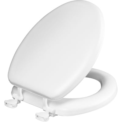 mayfair by bemis eden cushioned vinyl white elongated padded toilet seat