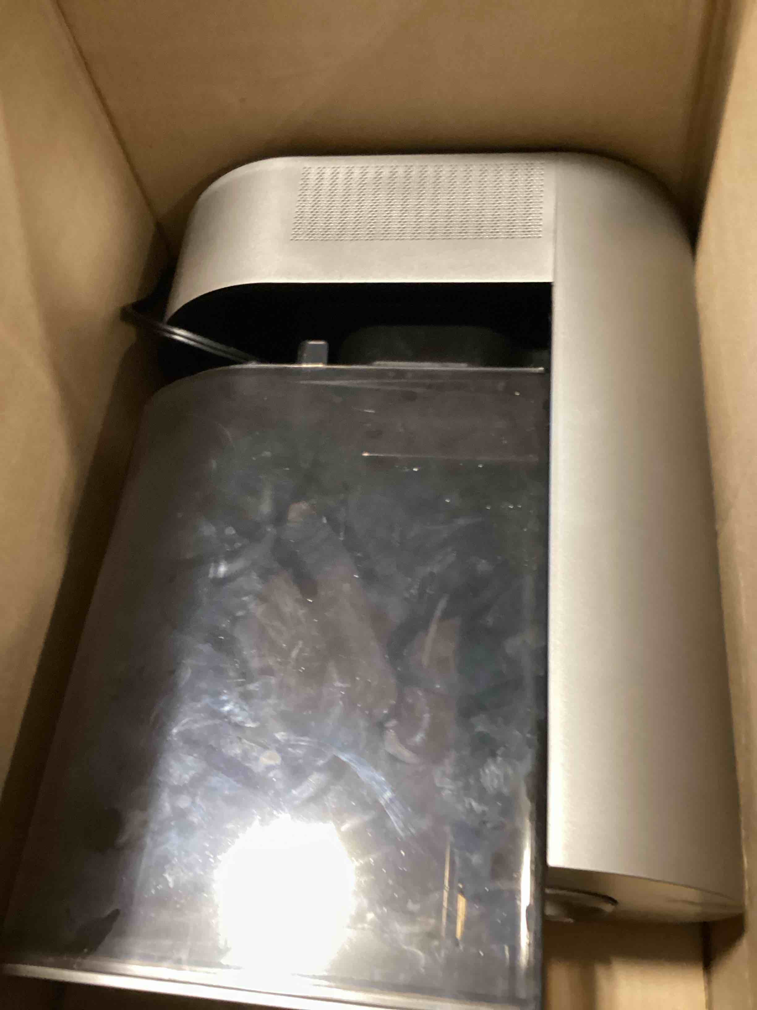 Condition photo showing As Is for dreo 6l humidifiers for bedroom, smart warm & cool mist for large room, 60hr quiet runtime for baby, plant, humidity sensor, indicator light, 12h timer, google/alexa, hm713s silver