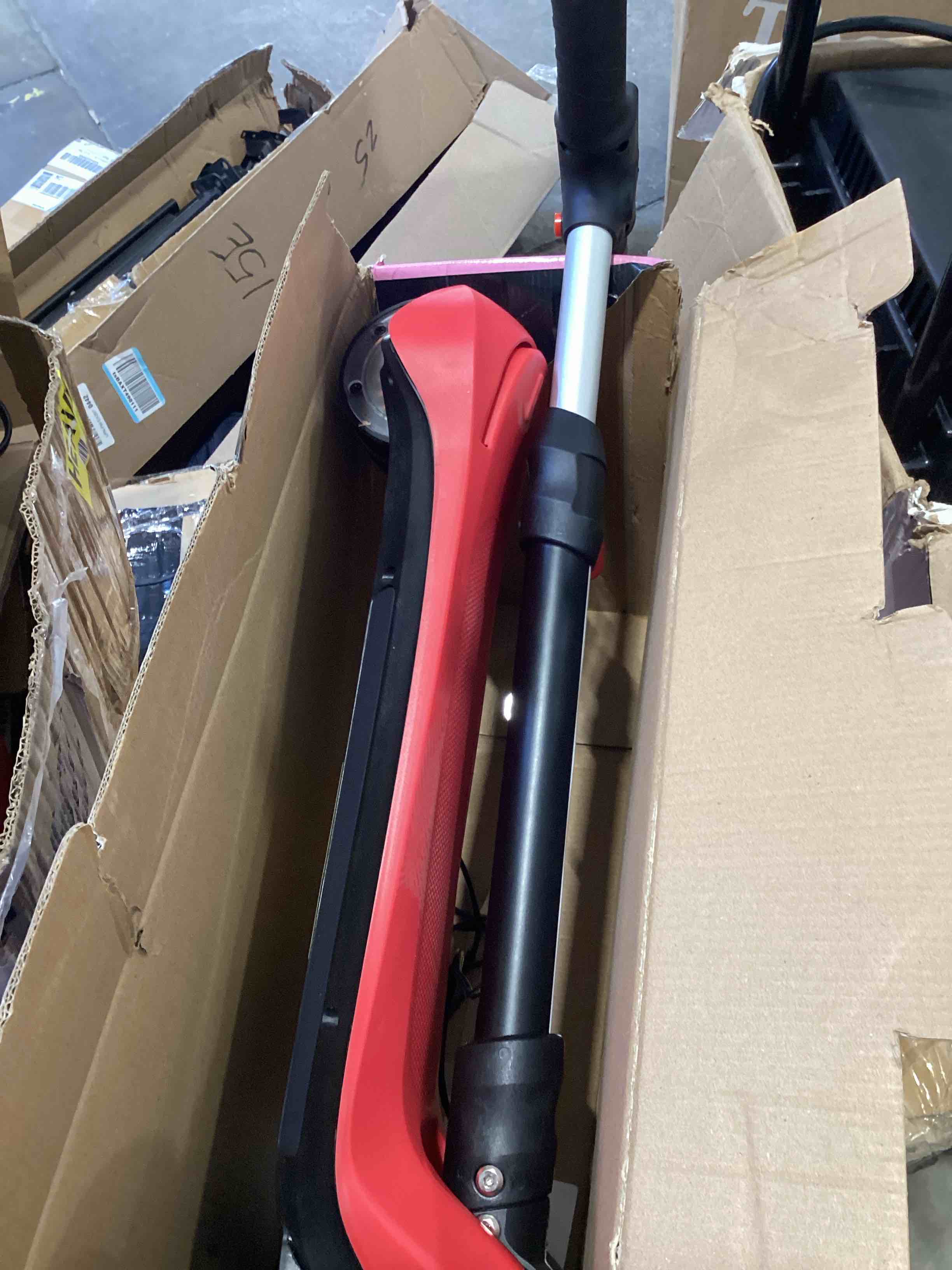 Condition photo showing Good Condition for 24v electric scooter for kids w/150w powerful motor, thumb throttle, lcd screen, bluetooth, light-up stem deck & wheels, 3 adjustable heights, 5mph safe speed, 3 wheel electric scooter for kids red