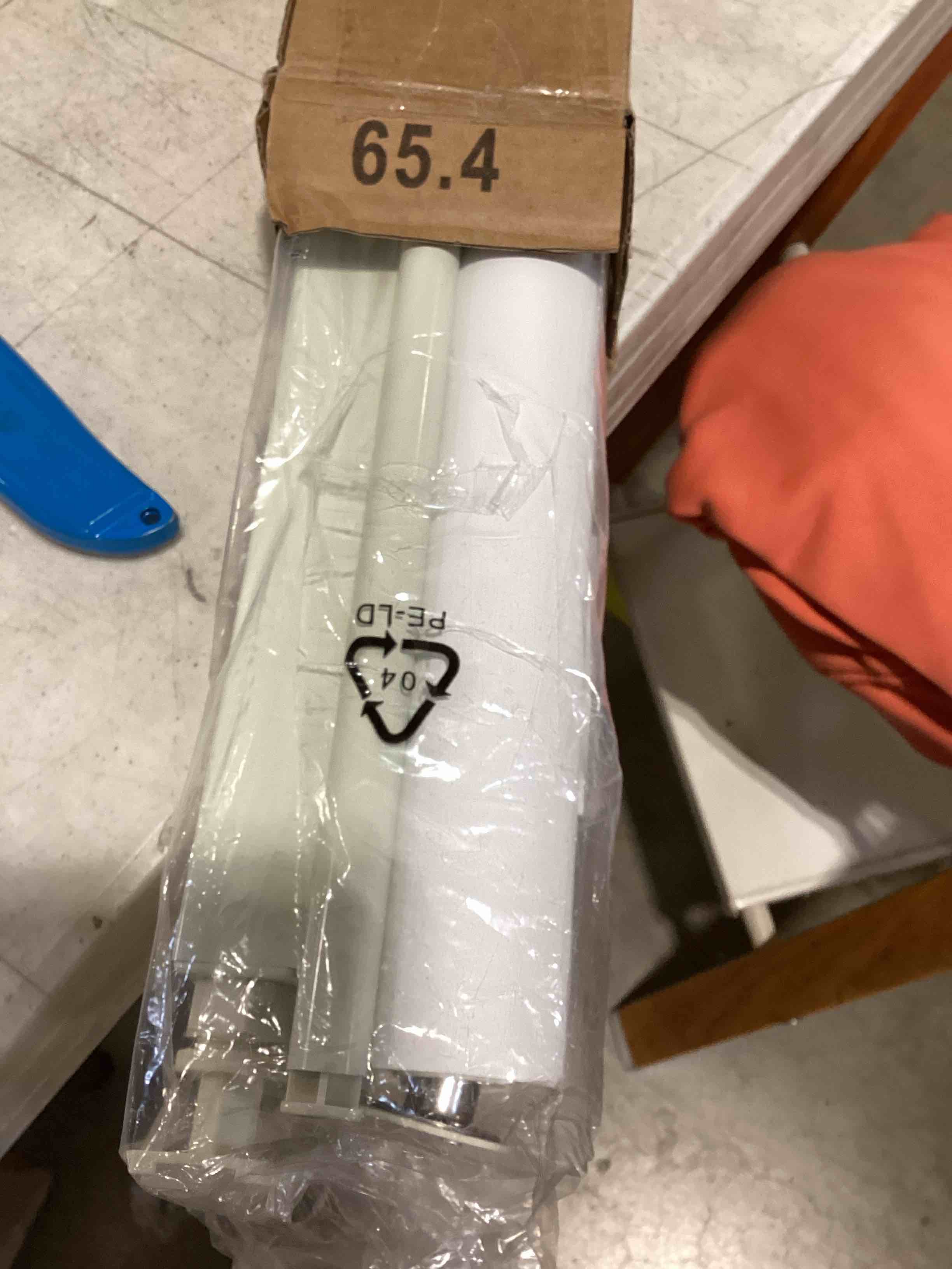 Condition photo showing Good Condition for unishades no tools no drill cordless blackout roller shades for indoor windows, easy to install, darkens rooms, blocks heat, and protects against uv rays, window size 26” w × 72" h cream blackout - cream 26" w × 72" h