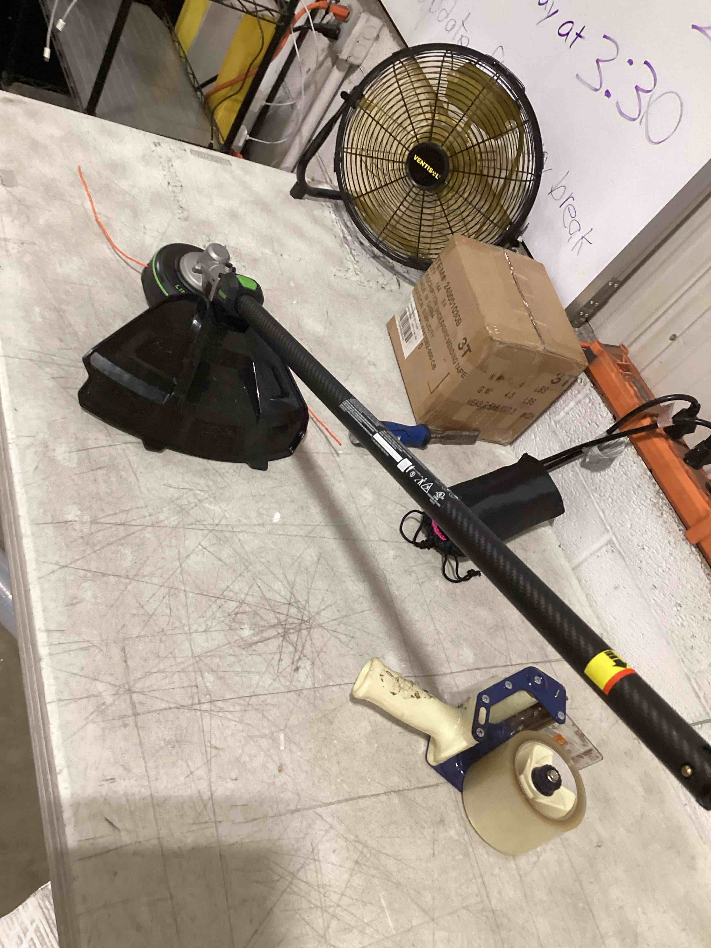 Condition photo showing As Is for ego sta1600 16-inch carbon fiber string trimmer attachment with powerload™ for ego 56-volt lithium-ion multi-head system