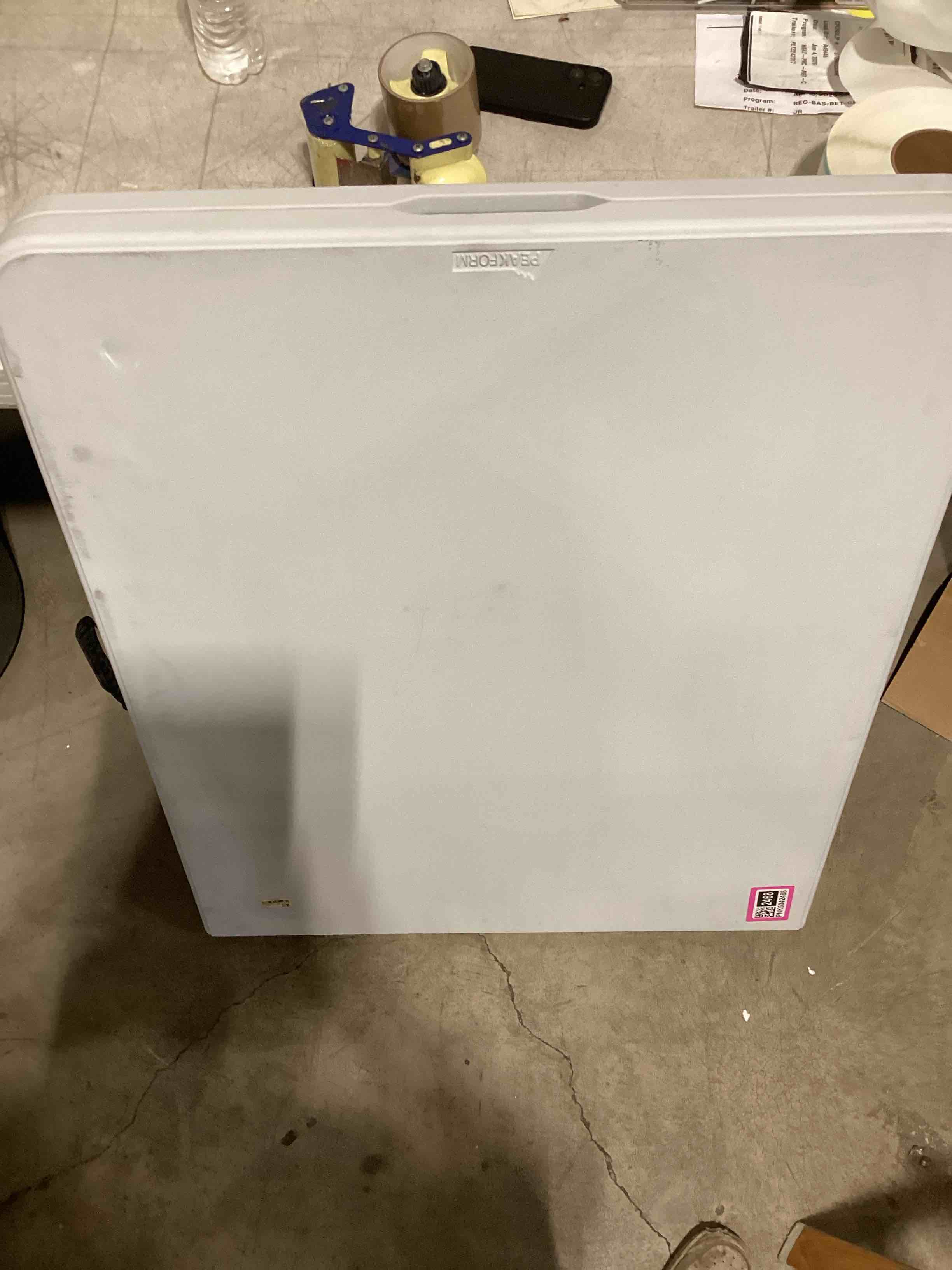 Condition photo showing Good Condition for 4" peakform adjustable height folding table off white