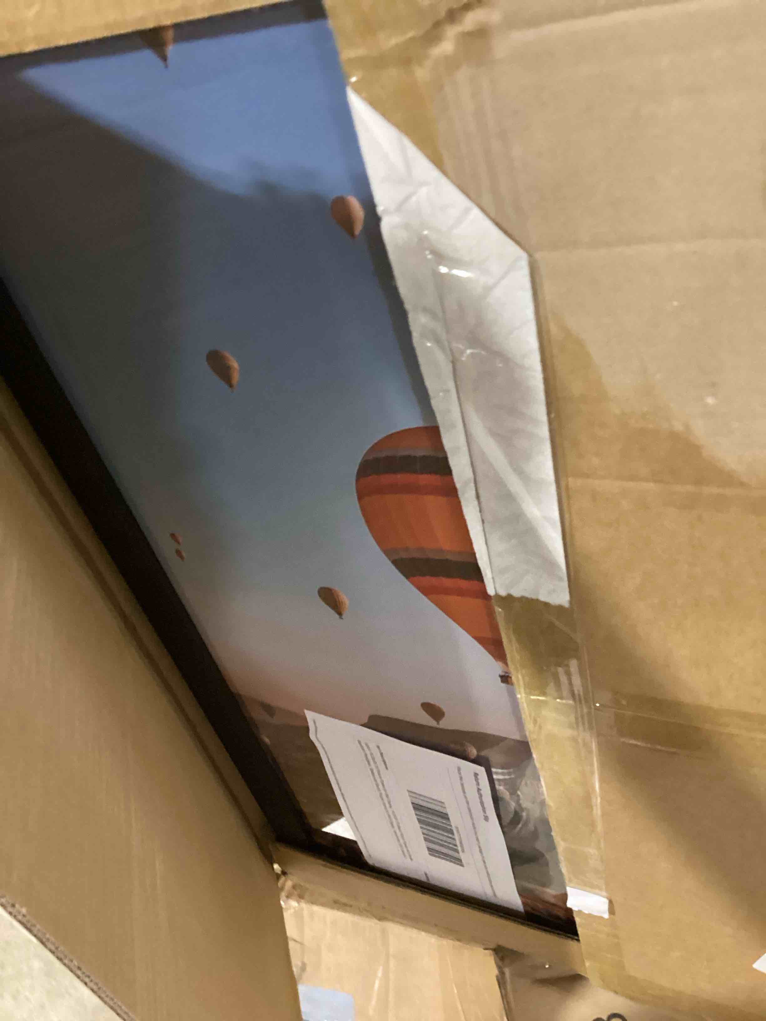 Condition photo showing Good Condition for hukonhep 19.25x26.75 black picture frames, photos frame with plexiglass, wall gallery photo frames, horizontal and vertical for wall mounting, home office decoration