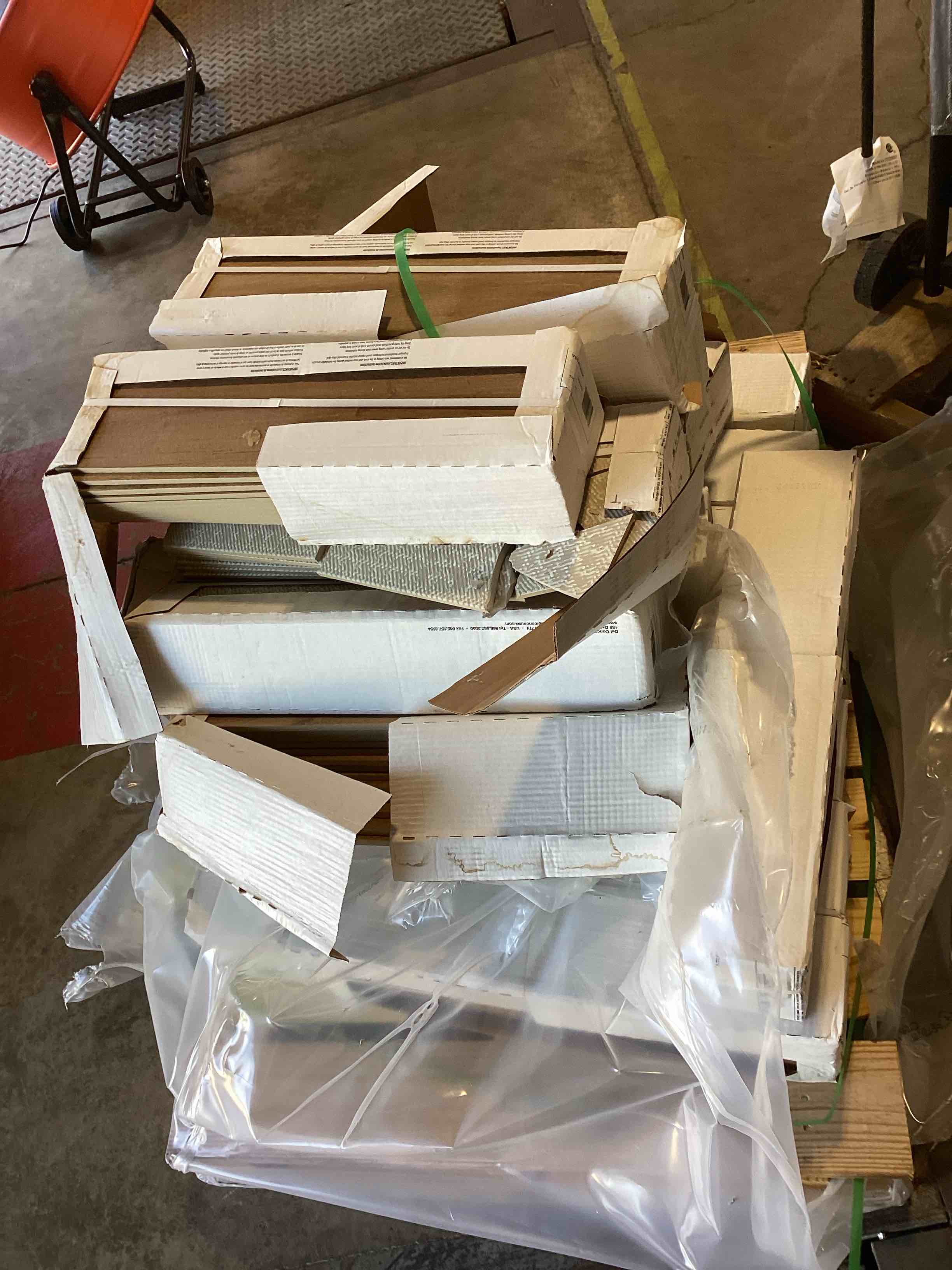 Condition photo showing As Is for del conca tile, 6x24, natural