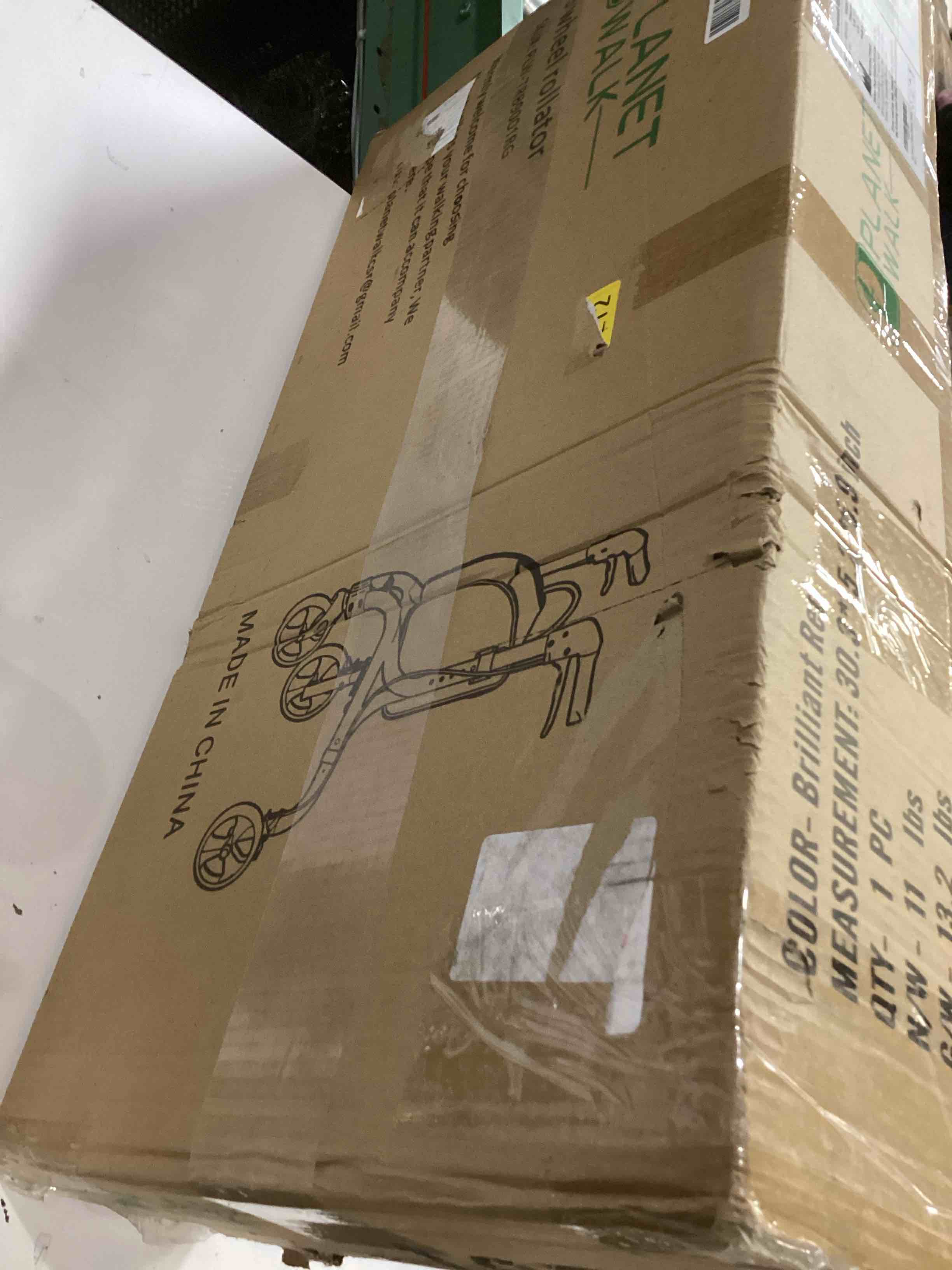 Condition photo showing Good Condition for Planetwalk Premium 3 Wheel Rollator Walker for Seniors - Ultra Lightweight Foldable Walker for Elderly, Aluminum Three Wheel Mobility Aid, Brilliant Red