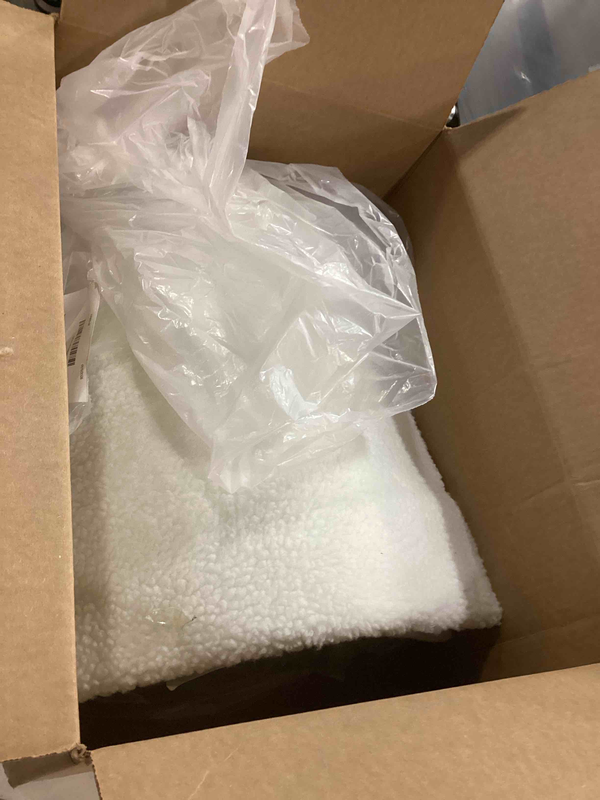 Condition photo showing As Is for Bedsure Cat Beds for Indoor Cats - Large Cat Cave for Pet Cat House with Fluffy Ball Hanging and Scratch Pad, Foldable Cat Hideaway, 16.5x16.5x13 inches, Grey Grey Single