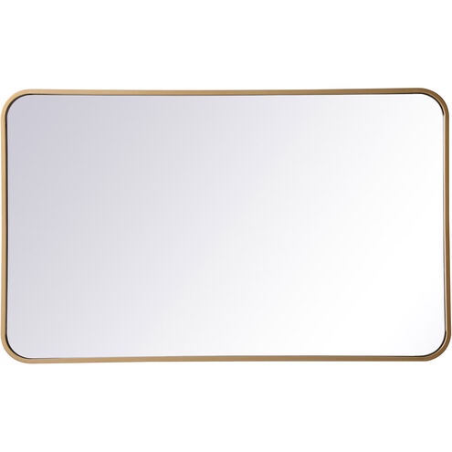 evermore 36 x 22 inch brass mirror by elegant lighting