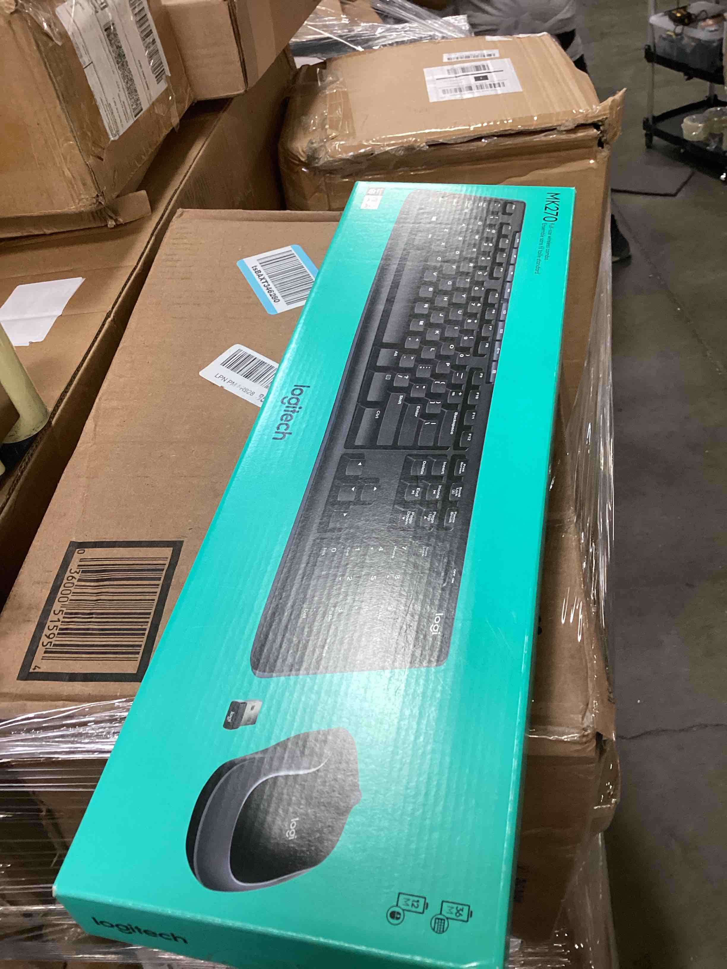 Condition photo showing New/Like New for logitech mk270 wireless keyboard and mouse combo for windows, 2.4 ghz, 8 multimedia keys, pc, laptop, wireless keyboard compact mouse combo - black black 1 pack combo