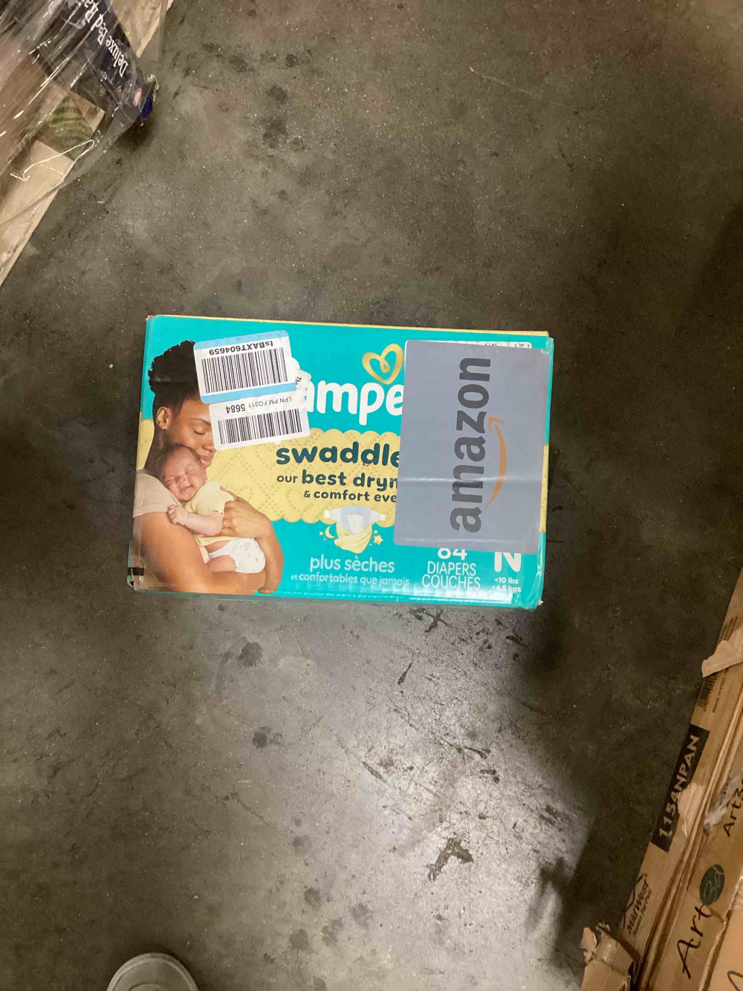 Condition photo showing New/Like New for pampers swaddlers diapers newborn - size 0, 84 count, ultra soft disposable baby diapers