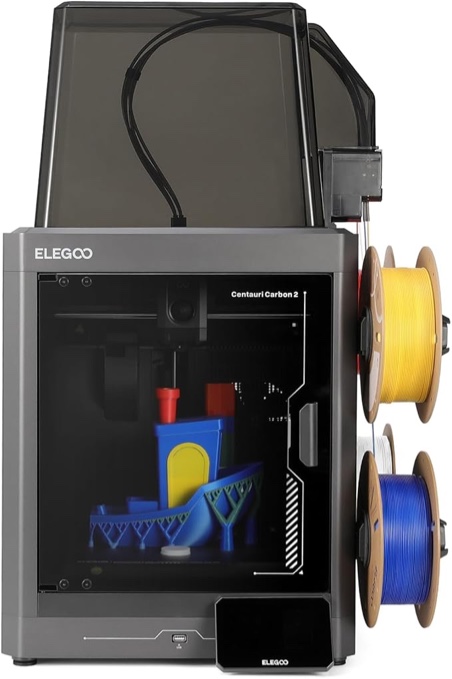 ELEGOO Centauri Carbon 2 Combo Multi Color 3D Printer, CoreXY 500mm/s High Speed Multicolor Printing with Canvas, 1-Click Full Auto Leveling and 350°C High-Temp Nozzle, 256x256x256mm Build Volume
