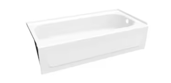 maax pro steel 30-in x 60-in white porcelain enameled steel rectangle alcove soaking bathtub ( right drain )