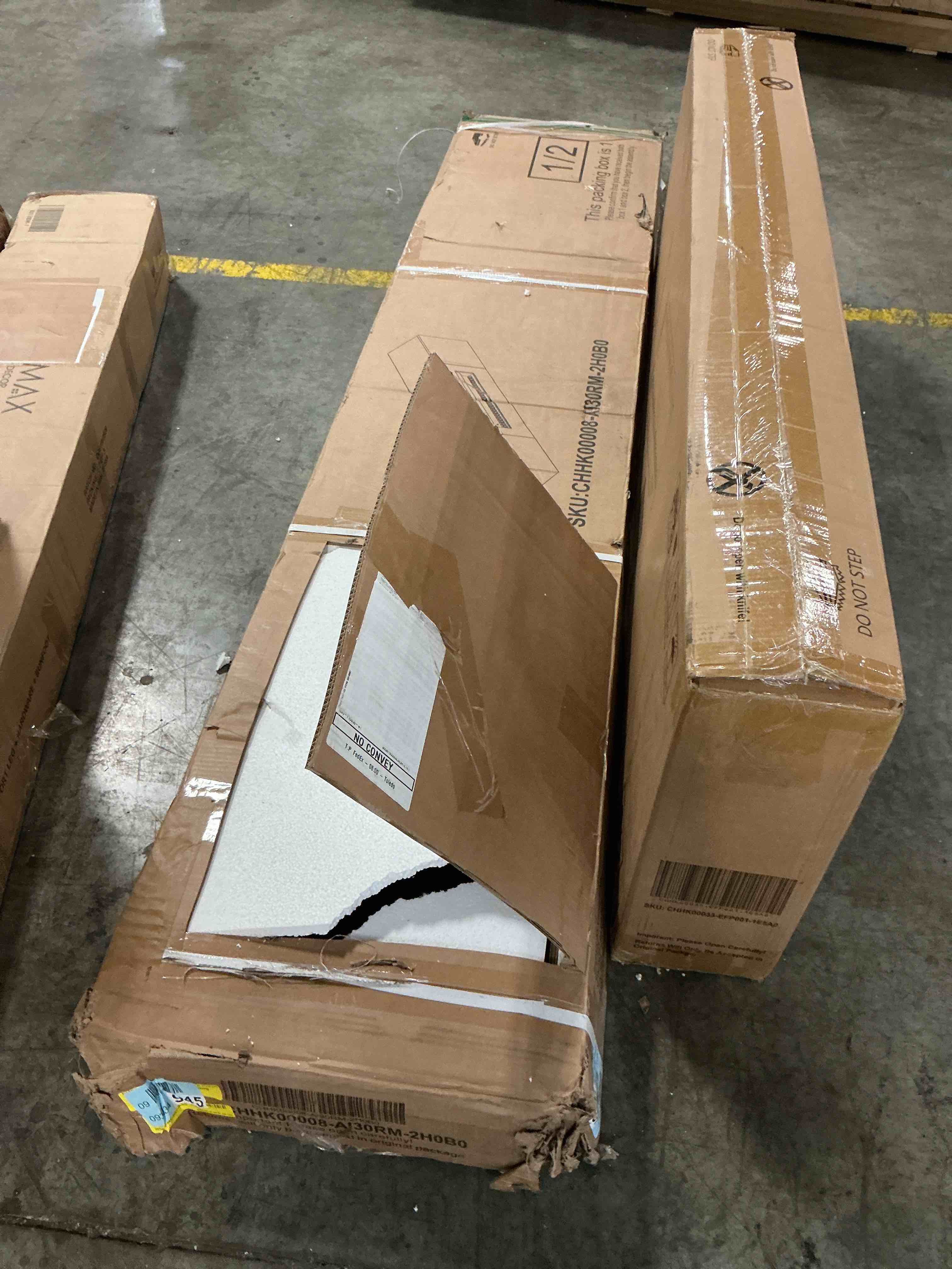 Condition photo showing Good Condition for amerlife floating fireplace tv stand, wall mounted mirrored entertainment center(2 boxes for pick up)