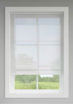 LEVOLOR Trim+Go 1-in Slat Width 54-in x 72-in Cordless White Aluminum Room Darkening Mini-blinds