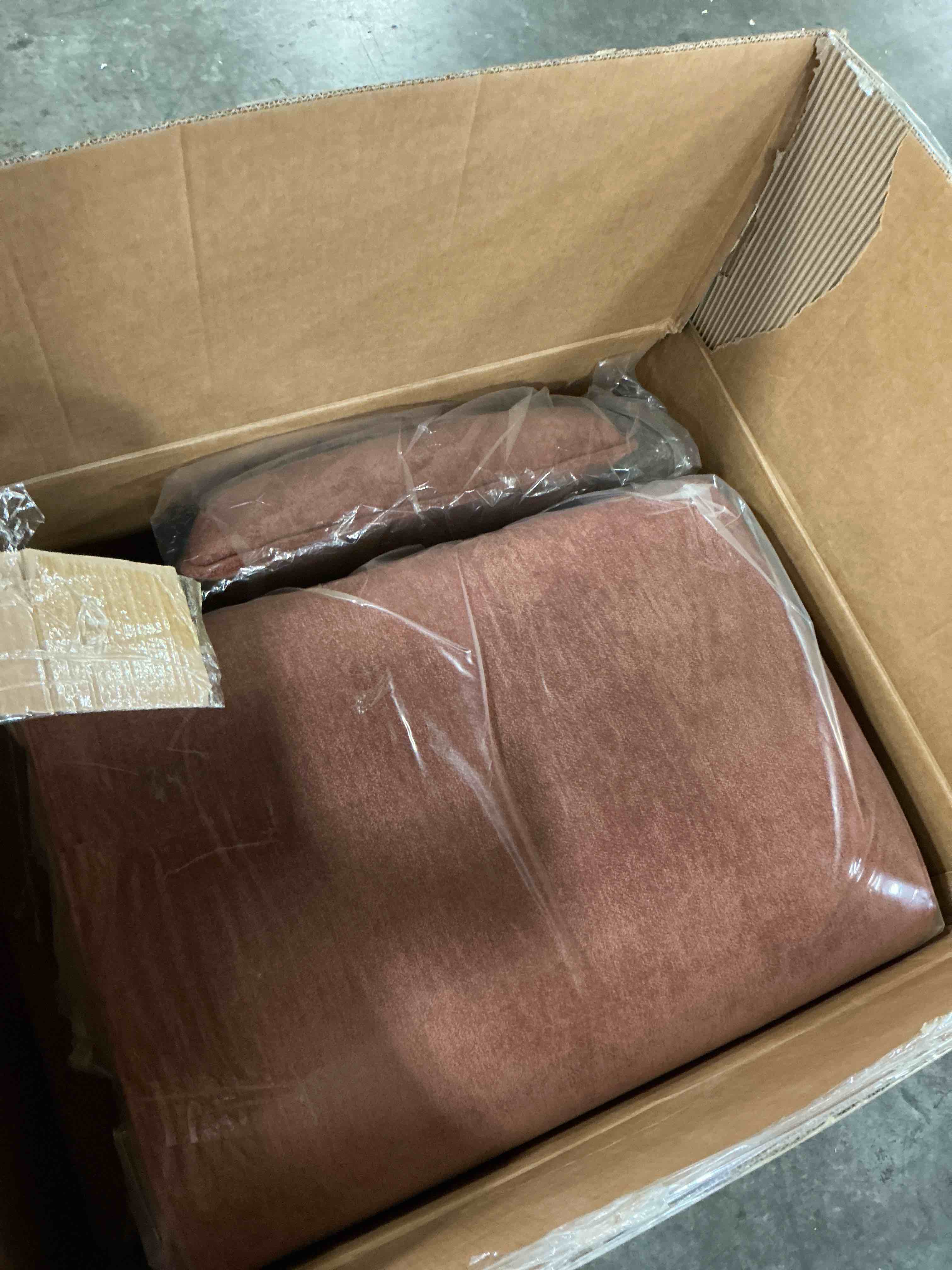 Condition photo showing As Is for modern sectional sofa, 4-seater,upholstered sofa couch for living room apartment small space(incomplete box 2/3)