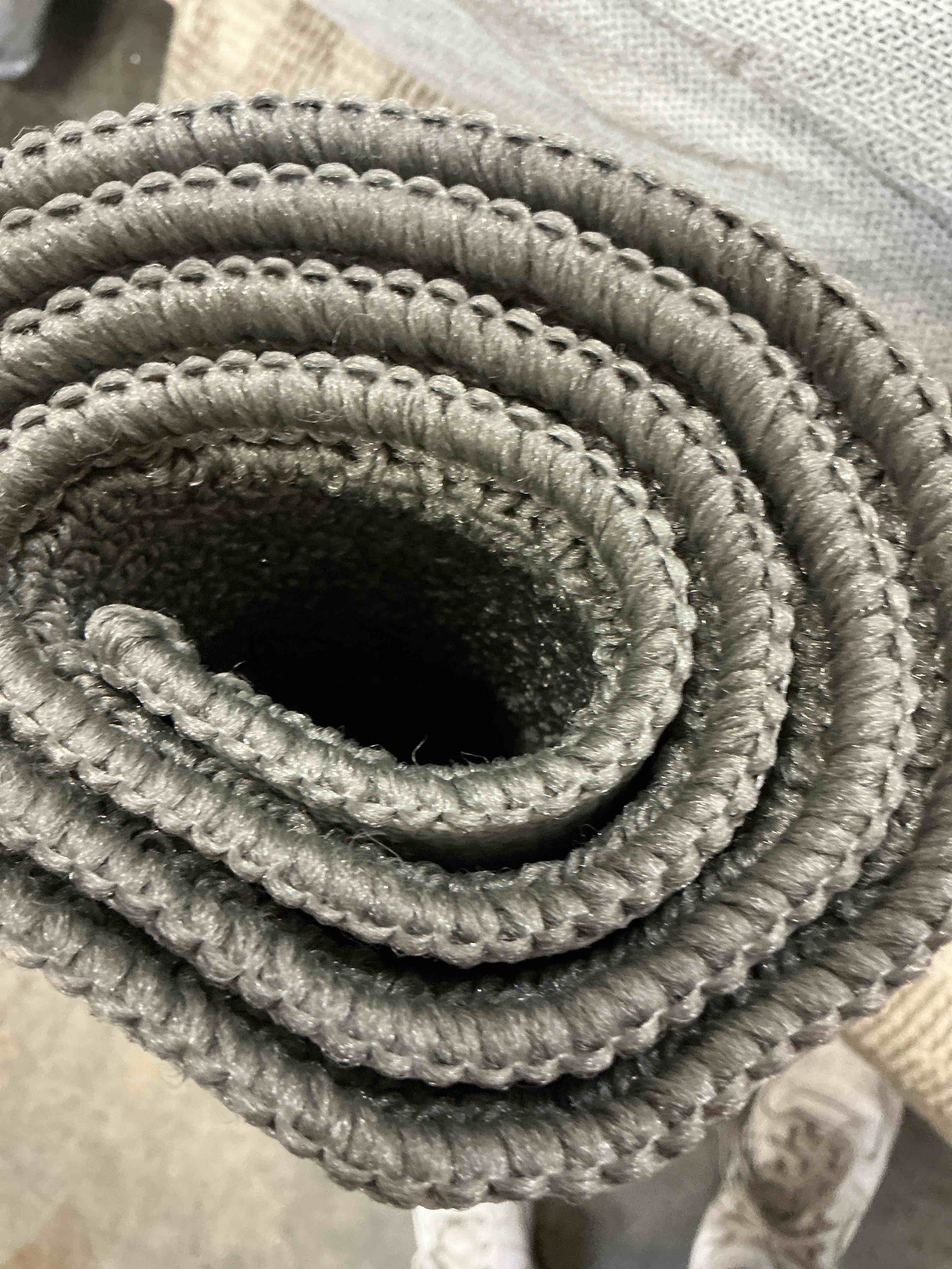 Condition photo showing As Is for geometrical indoor outdoor doormat machine washable grey