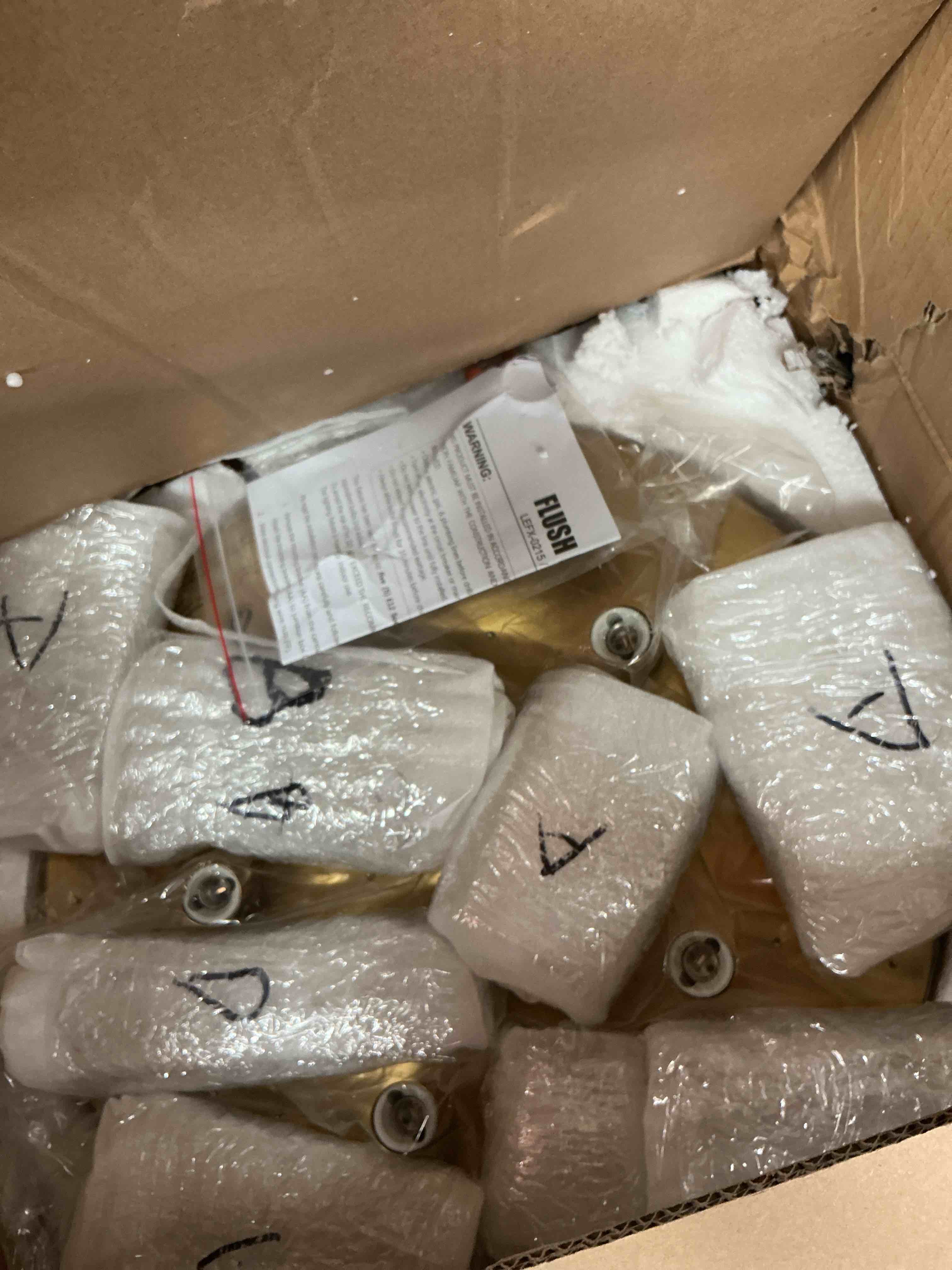 Condition photo showing New/Like New for willa arlo interiors salley 15\" 5-light glam crystal flush mount chandelier