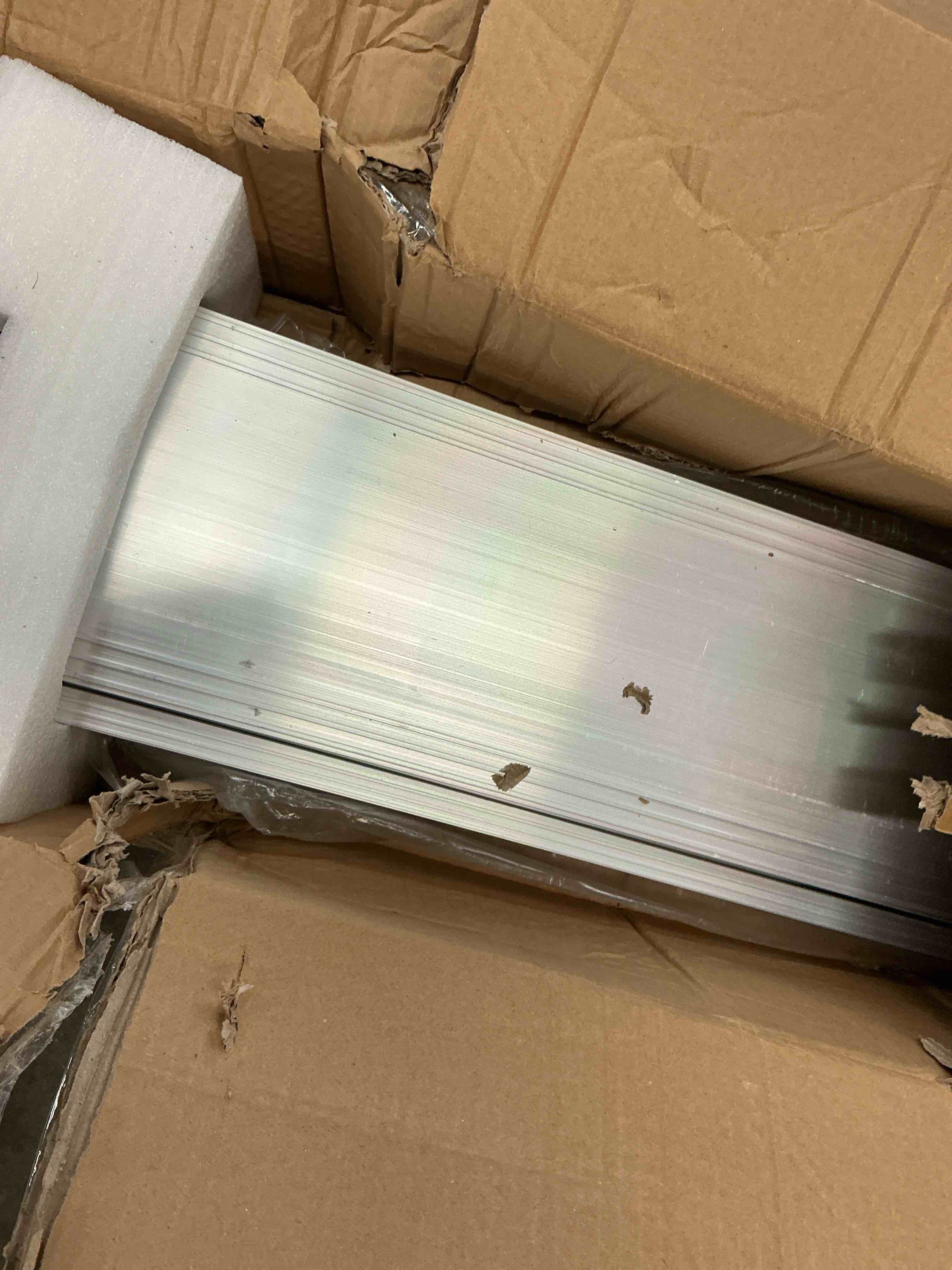 Condition photo showing As Is for 7ft aluminum folding wheelchair ramps