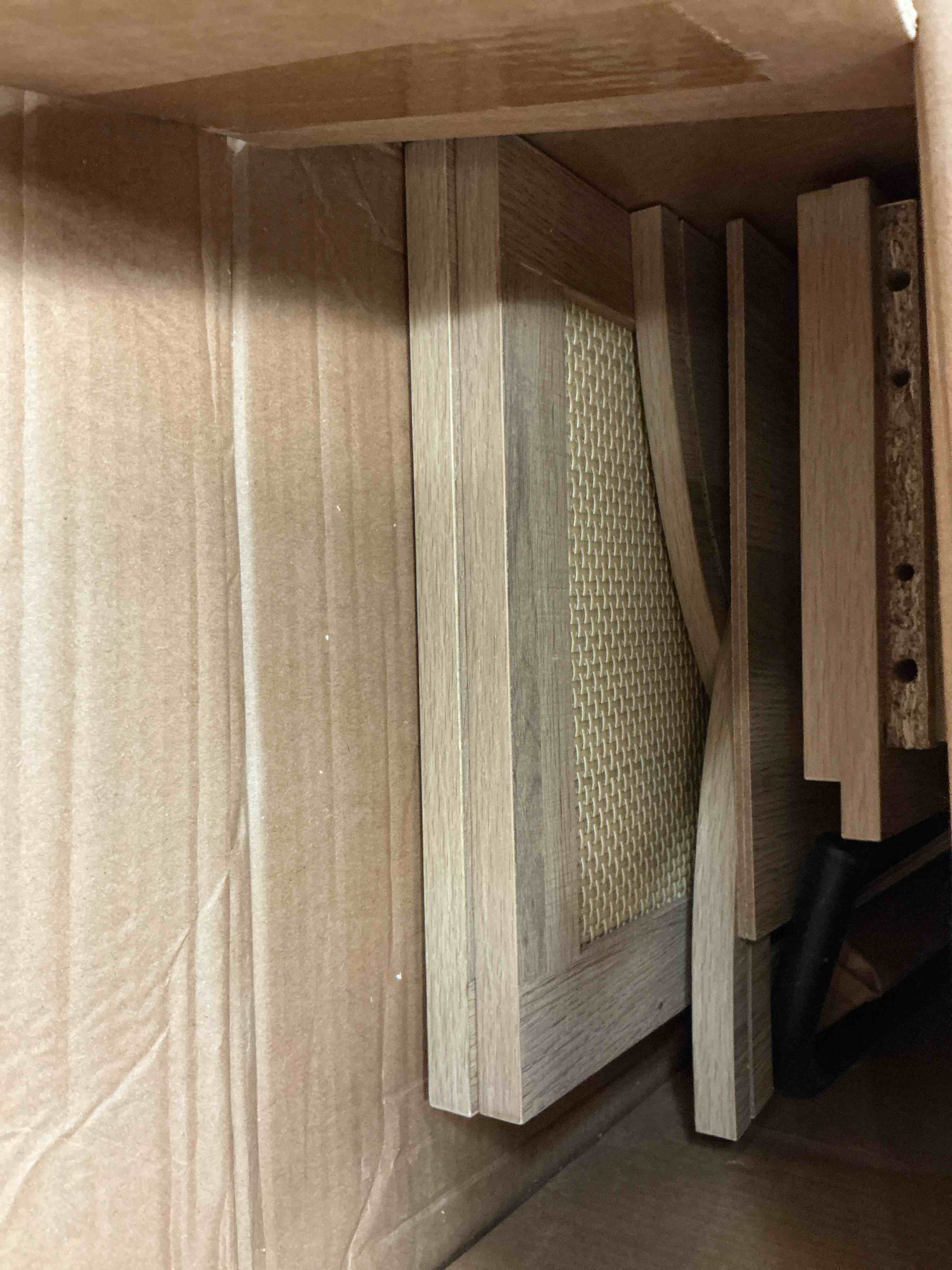 Condition photo showing As Is for bathroom wall cabinet, modern medicine cabinet with with adjustable wood shelf, large storage cabinet for bathroom, livingroom, kitchen, nature