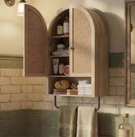 bathroom wall cabinet, modern medicine cabinet with with adjustable wood shelf, large storage cabinet for bathroom, livingroom, kitchen, nature