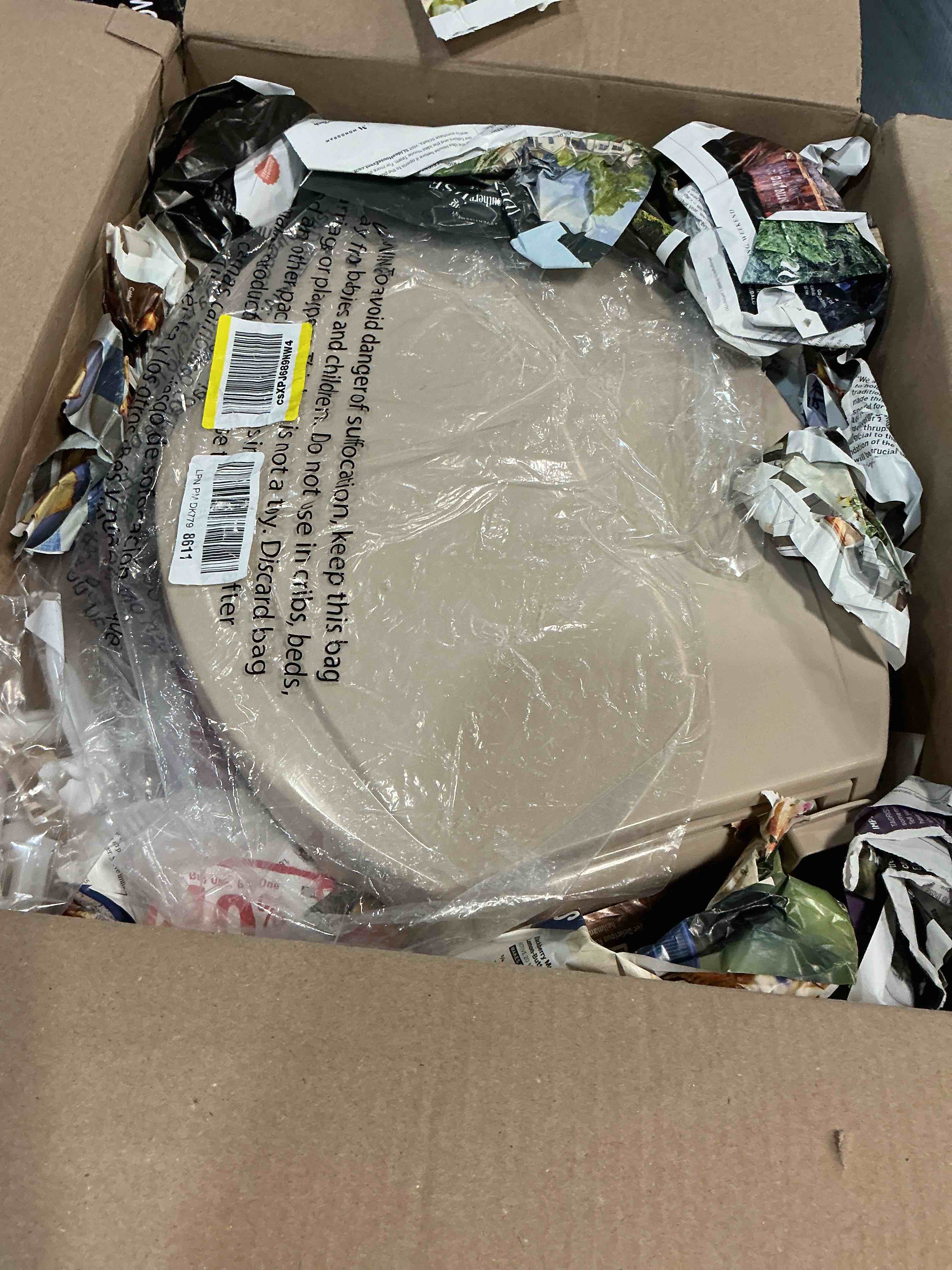 Condition photo showing Good Condition for 2q1e6-30 deluxe slow close plastic toilet seat with vari adjust lok-down r'n'c hinge and quik-lok mounting hardware, elongated, fawn beige