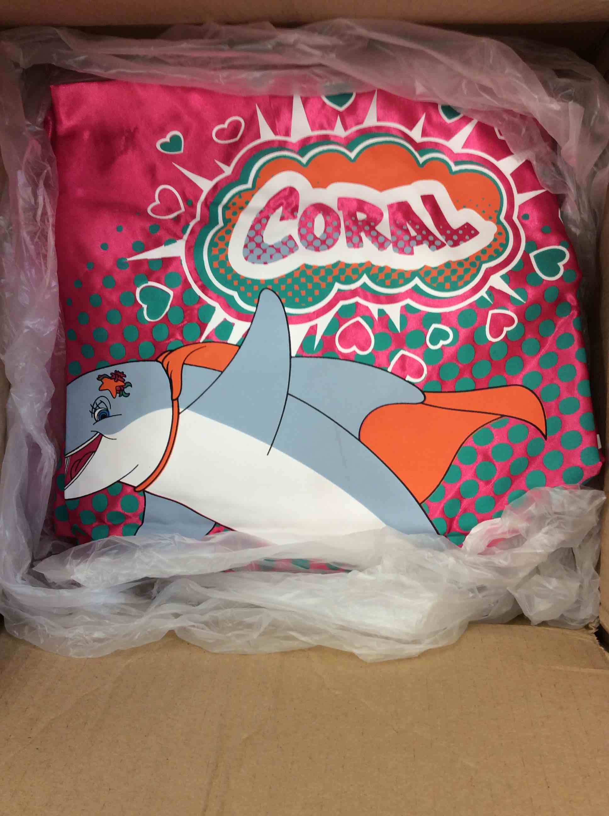 Condition photo showing New/Like New for box of sea world coral pink dolphin cape 