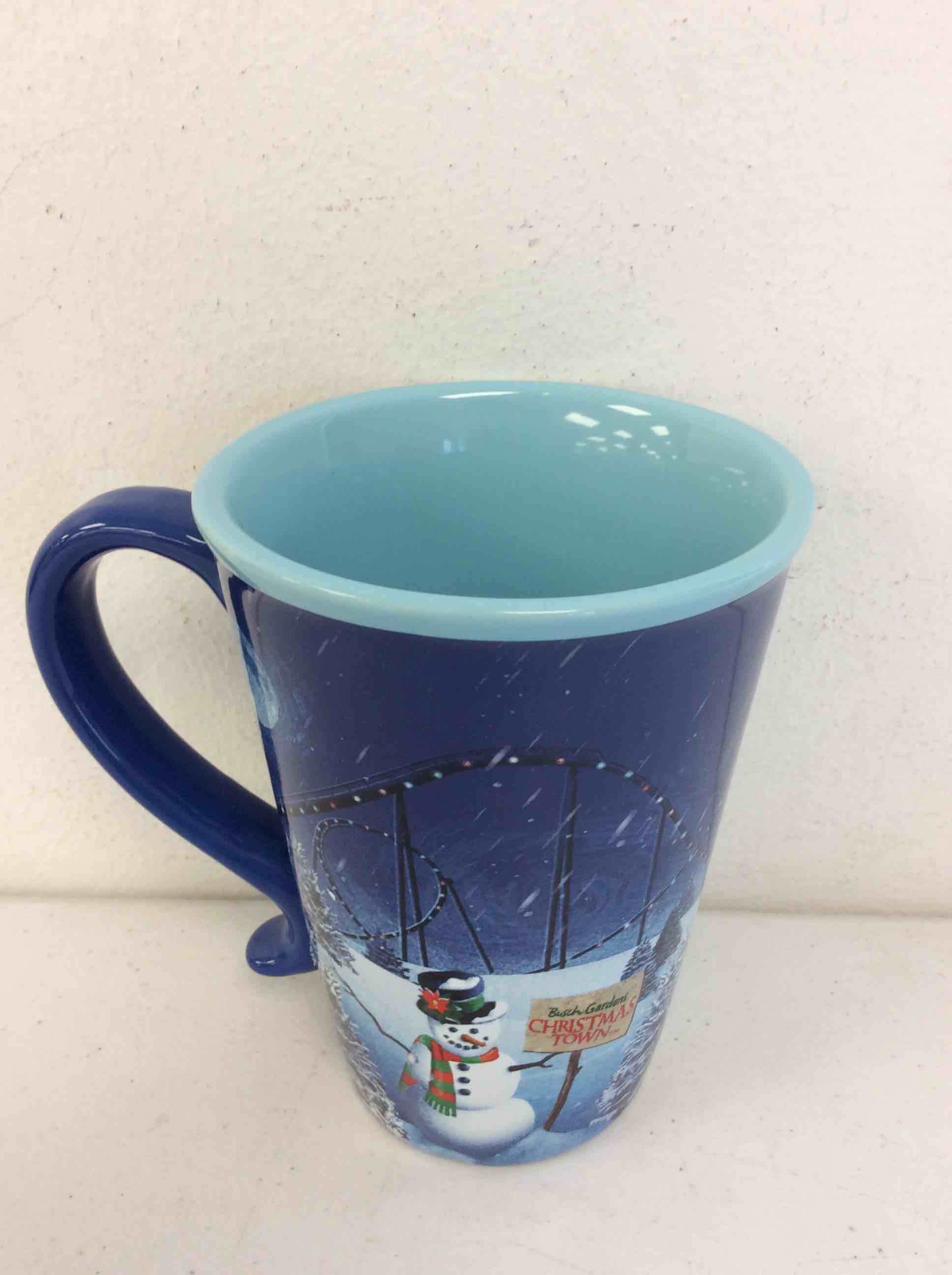 Condition photo showing New/Like New for sea world busch gardens christmas town holiday blue mugs 19 pcs