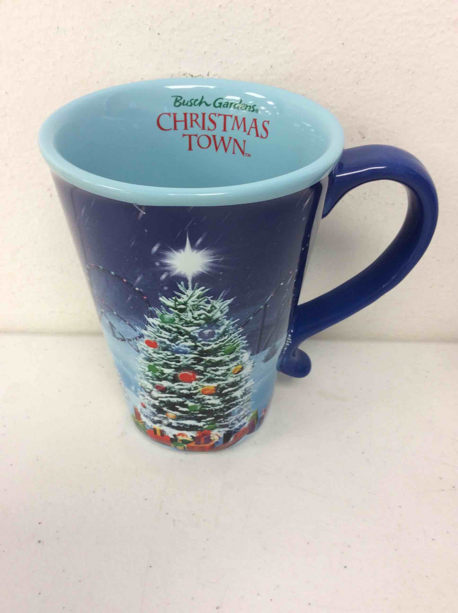 Condition photo showing New/Like New for sea world busch gardens christmas town blue mugs 15pcs