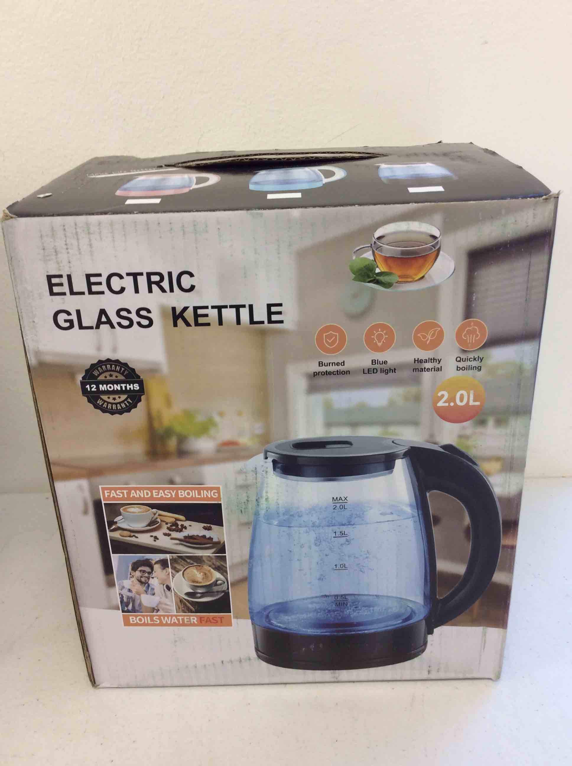 electric glass kettle 2.0l (color may vary)