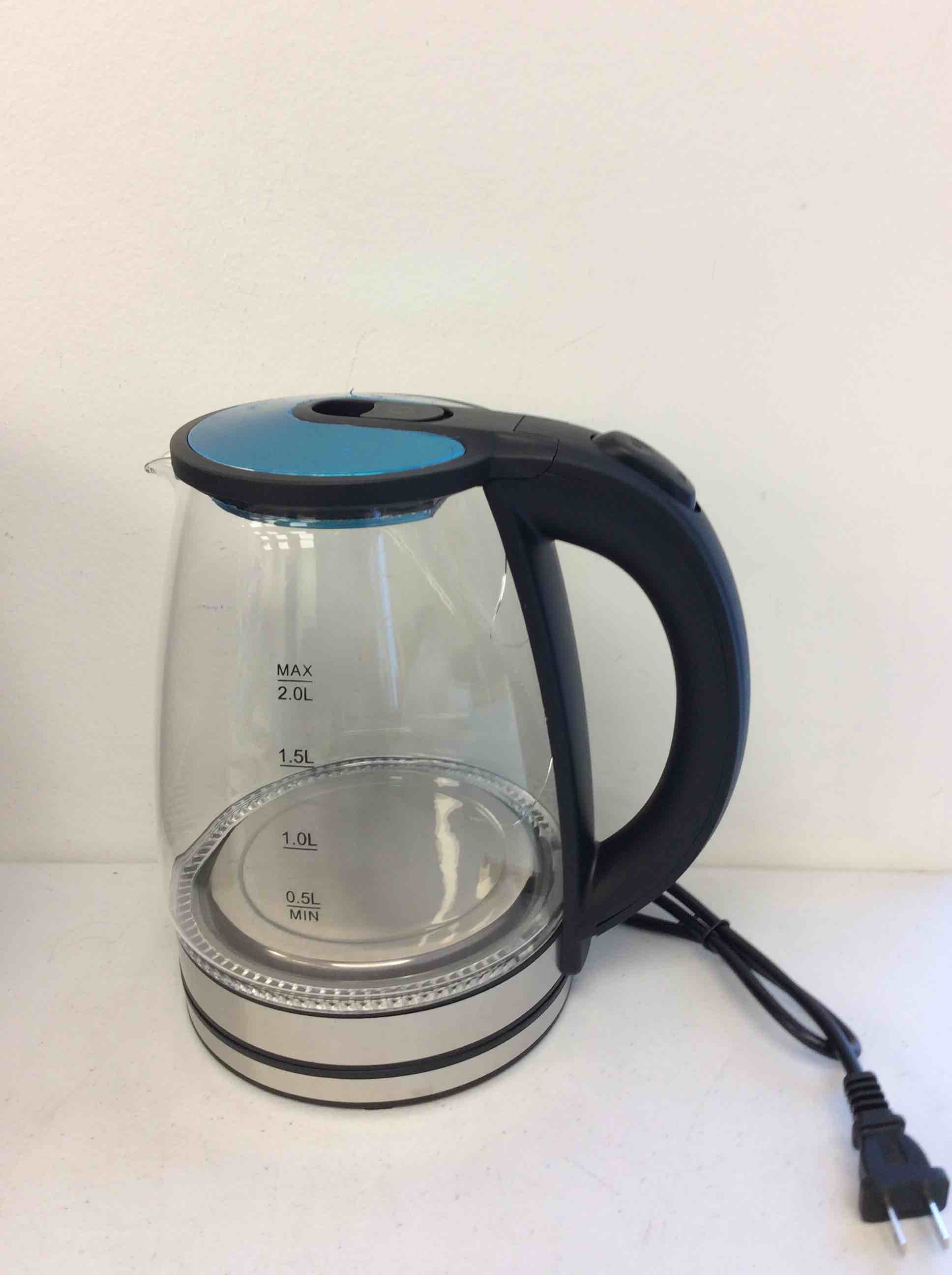 Condition photo showing As Is for electric glass kettle 2.0l (color may vary)