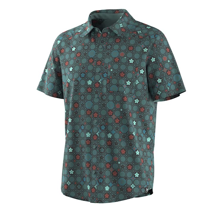 Men's Everyday Short Sleeve Button Down - Dusty Teal Geo Floral (M)