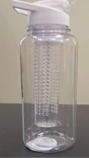 Playground Clear White Water Bottle with Infuser Set 2 