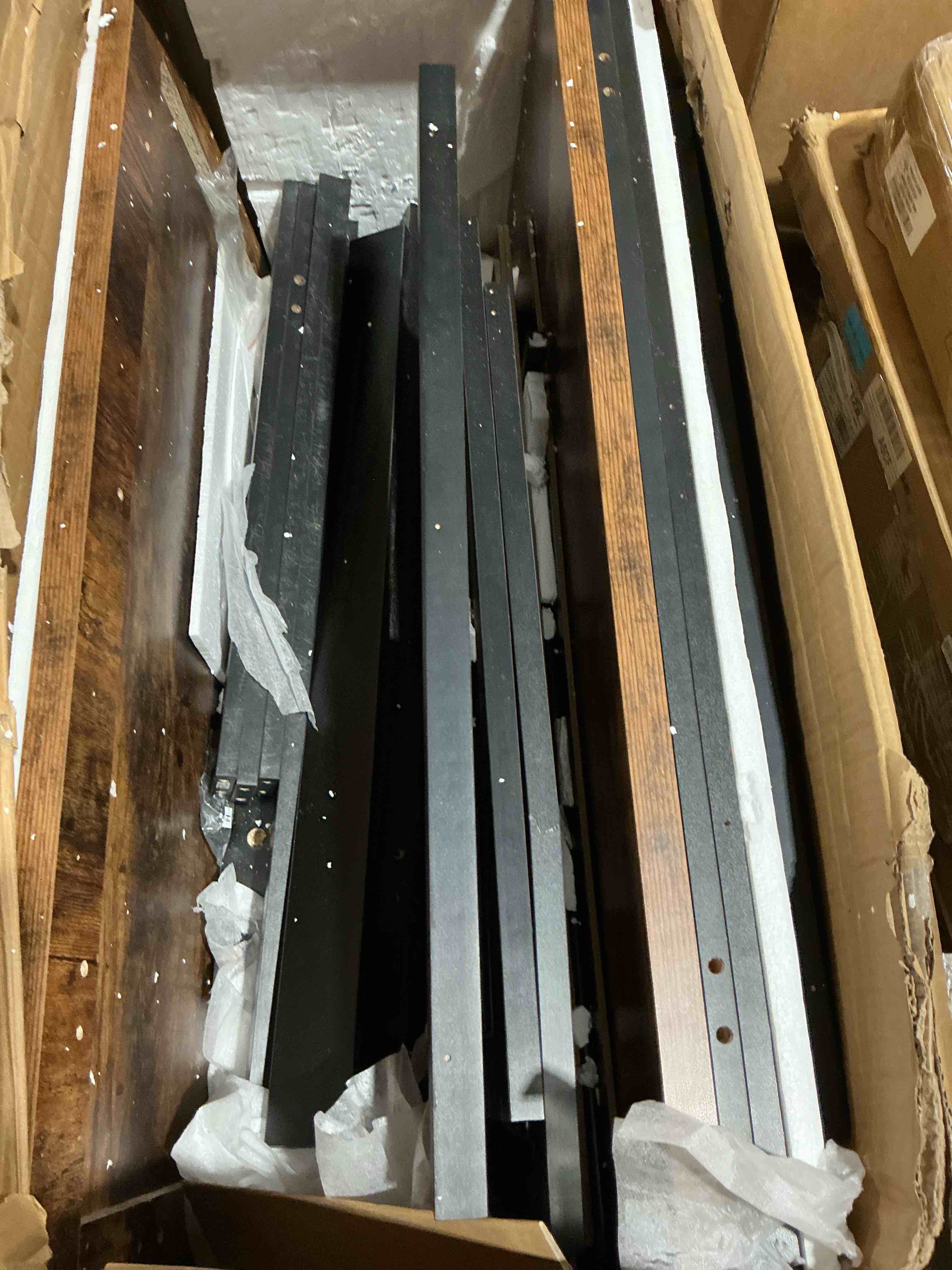 Condition photo showing As Is for easycom 63in double dog crate furniture with sliding door
