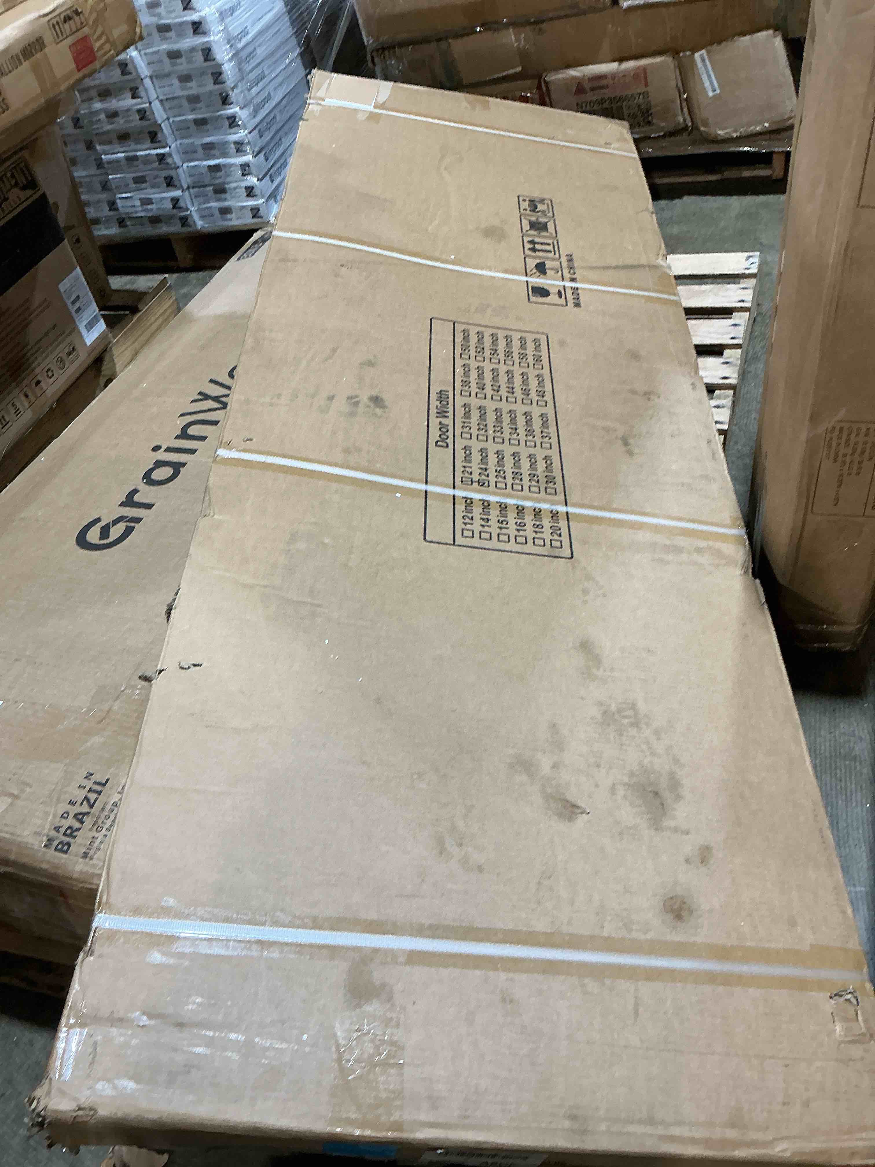Condition photo showing New/Like New for 24 in. x 80 in. 1-panel shaker solid core white primed composite mdf interior door slab no hardware included