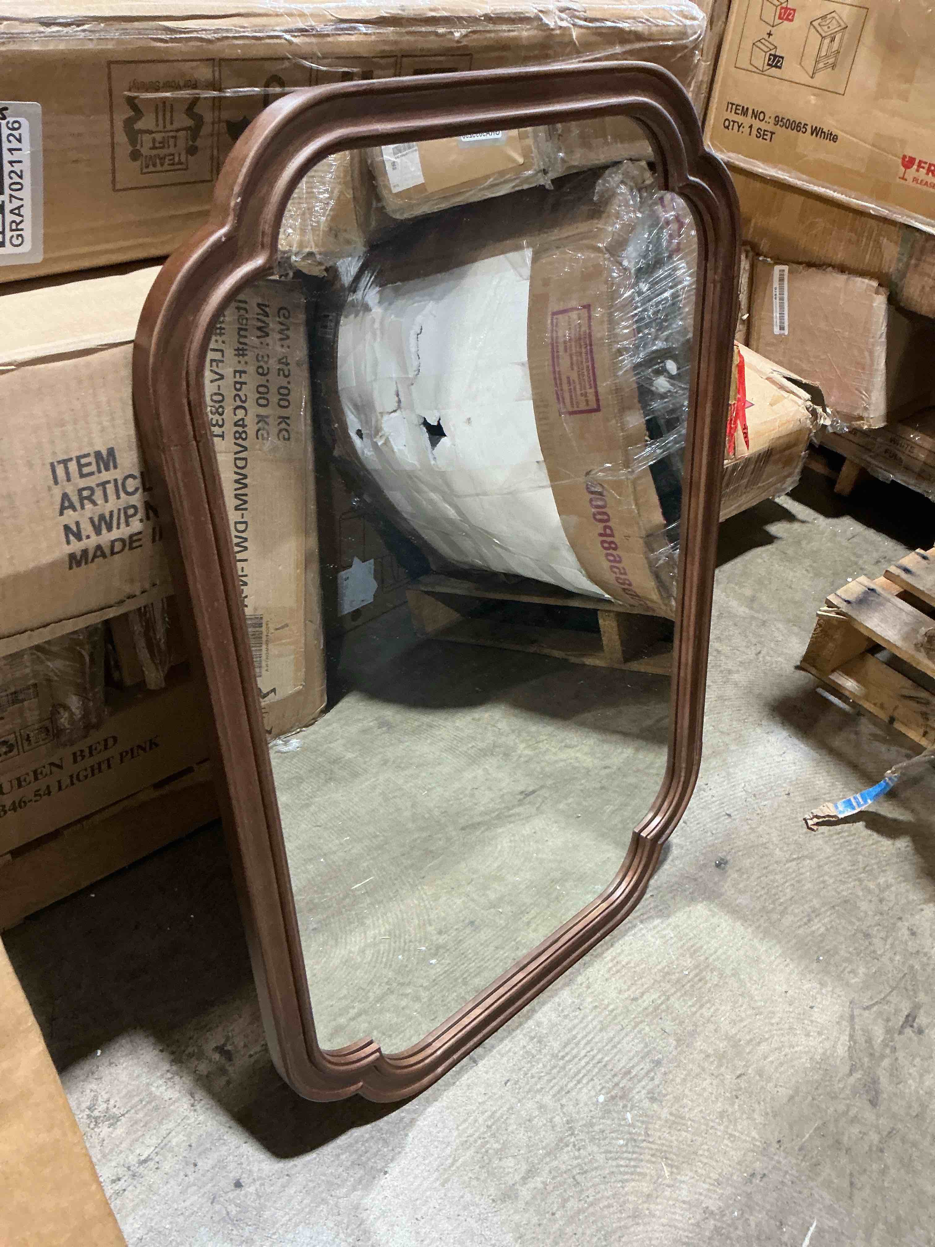 Condition photo showing New/Like New for brandis wooden bathroom wall mirror