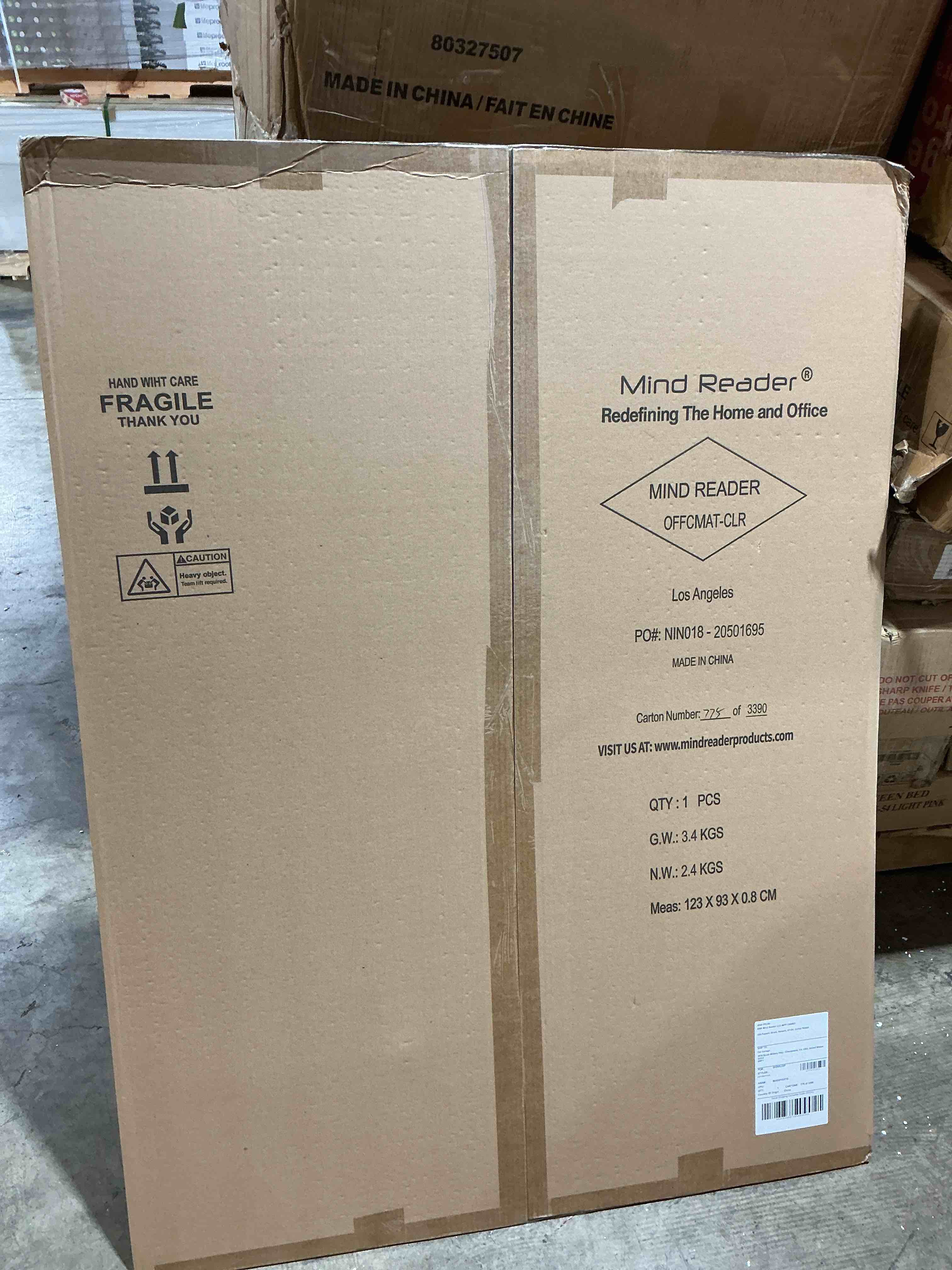 Condition photo showing New/Like New for dimex office chair mat for low pile carpet with lip, 36" x 48", clear 36 x 48