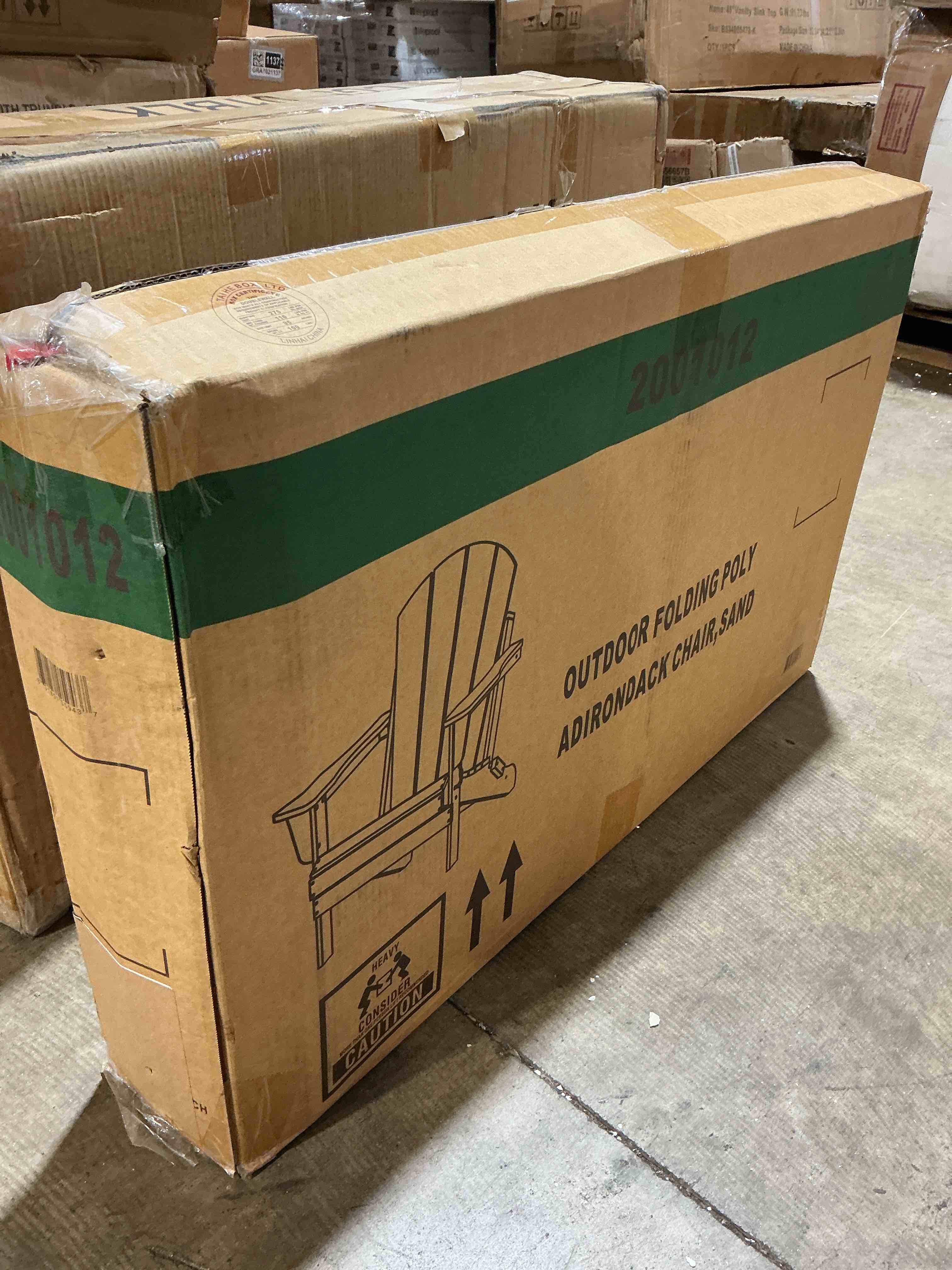 Condition photo showing New/Like New for polytrends laguna all weather poly outdoor adirondack chair - foldable sand
